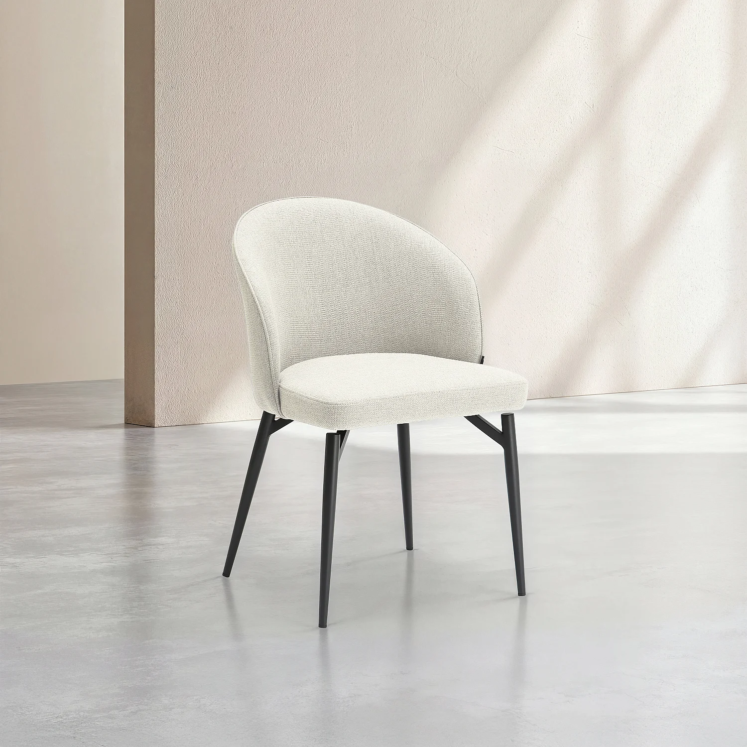 Set van 2 stoelen van stof en metaal - Beige - 5