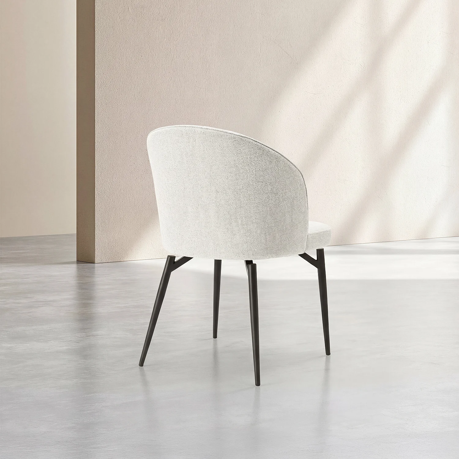 Set van 2 stoelen van stof en metaal - Beige - 4