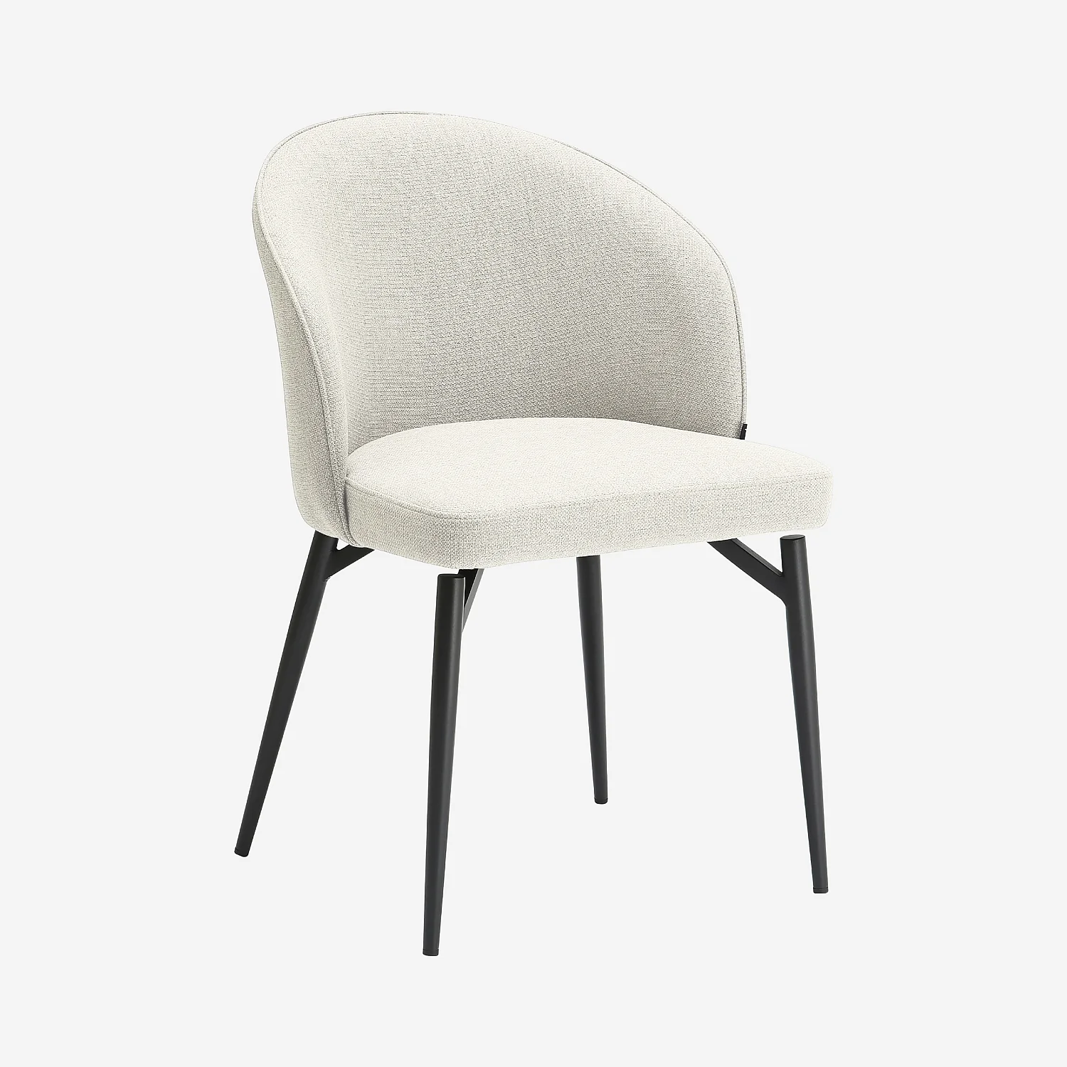 Set di 2 sedie in tessuto e metallo - Beige - 1