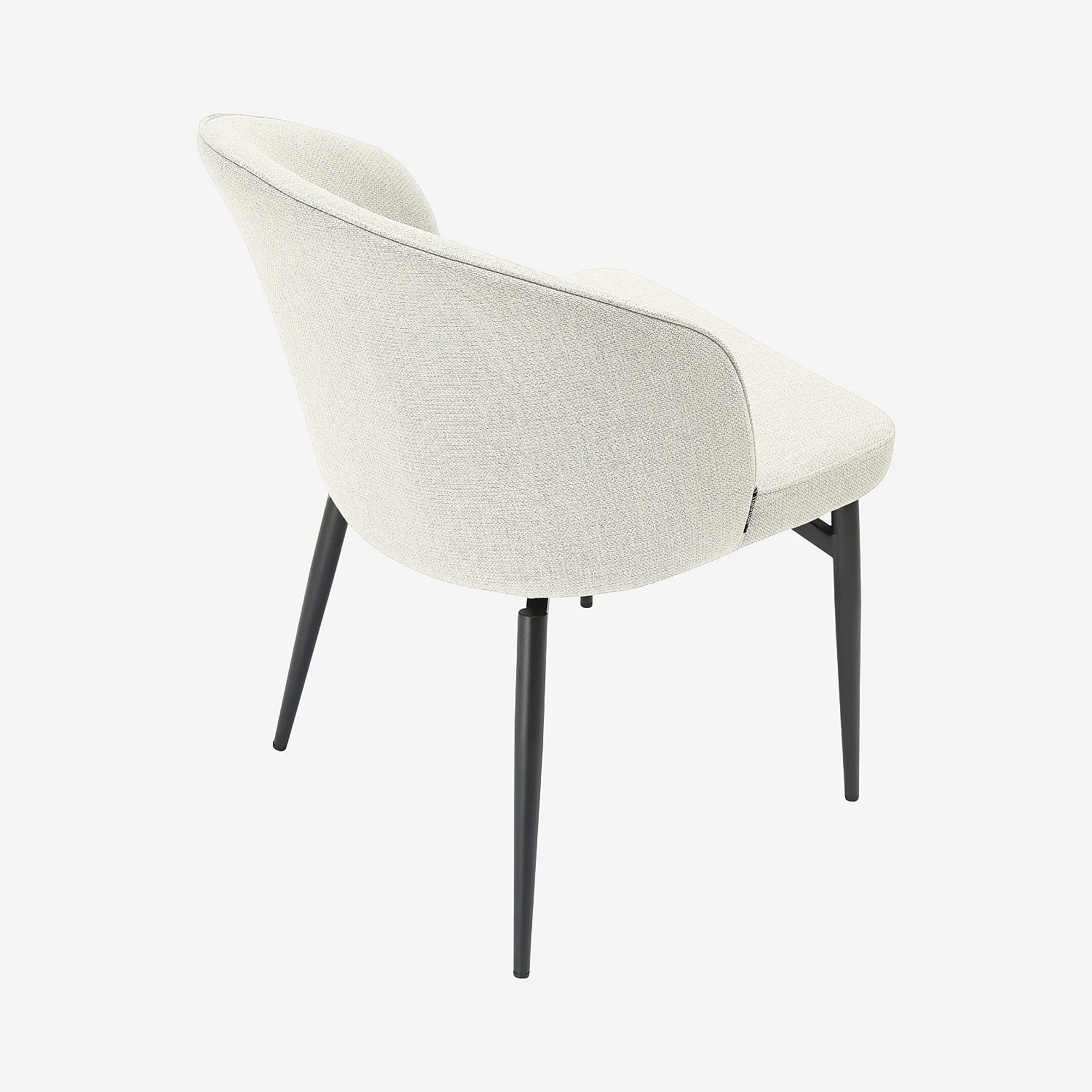 Set di 2 sedie in tessuto e metallo - Beige - 2