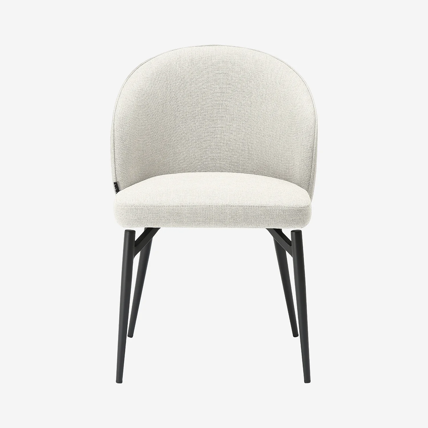 Set di 2 sedie in tessuto e metallo - Beige - 5