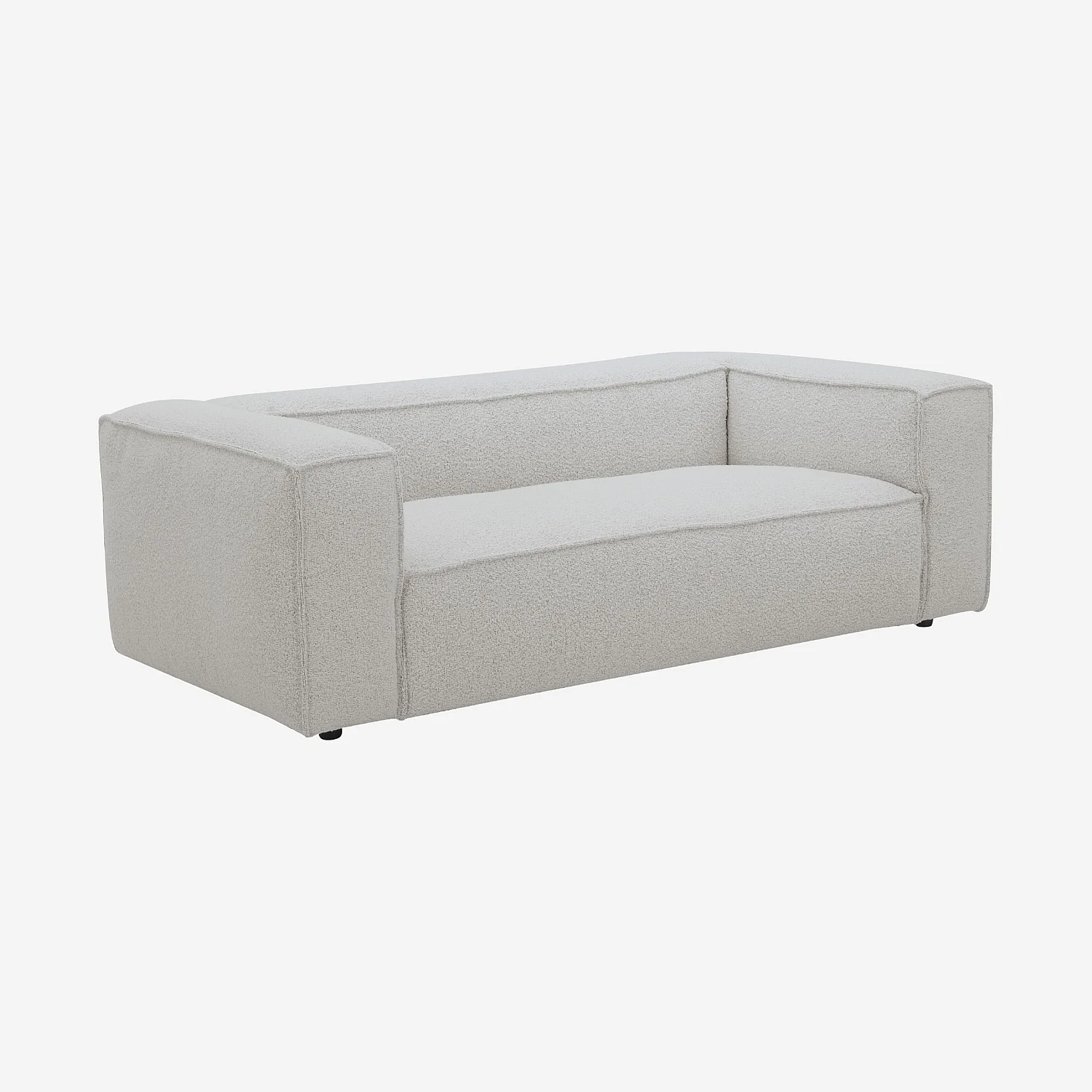 Divano 2 posti in tessuto bouclé - Beige melange - 3