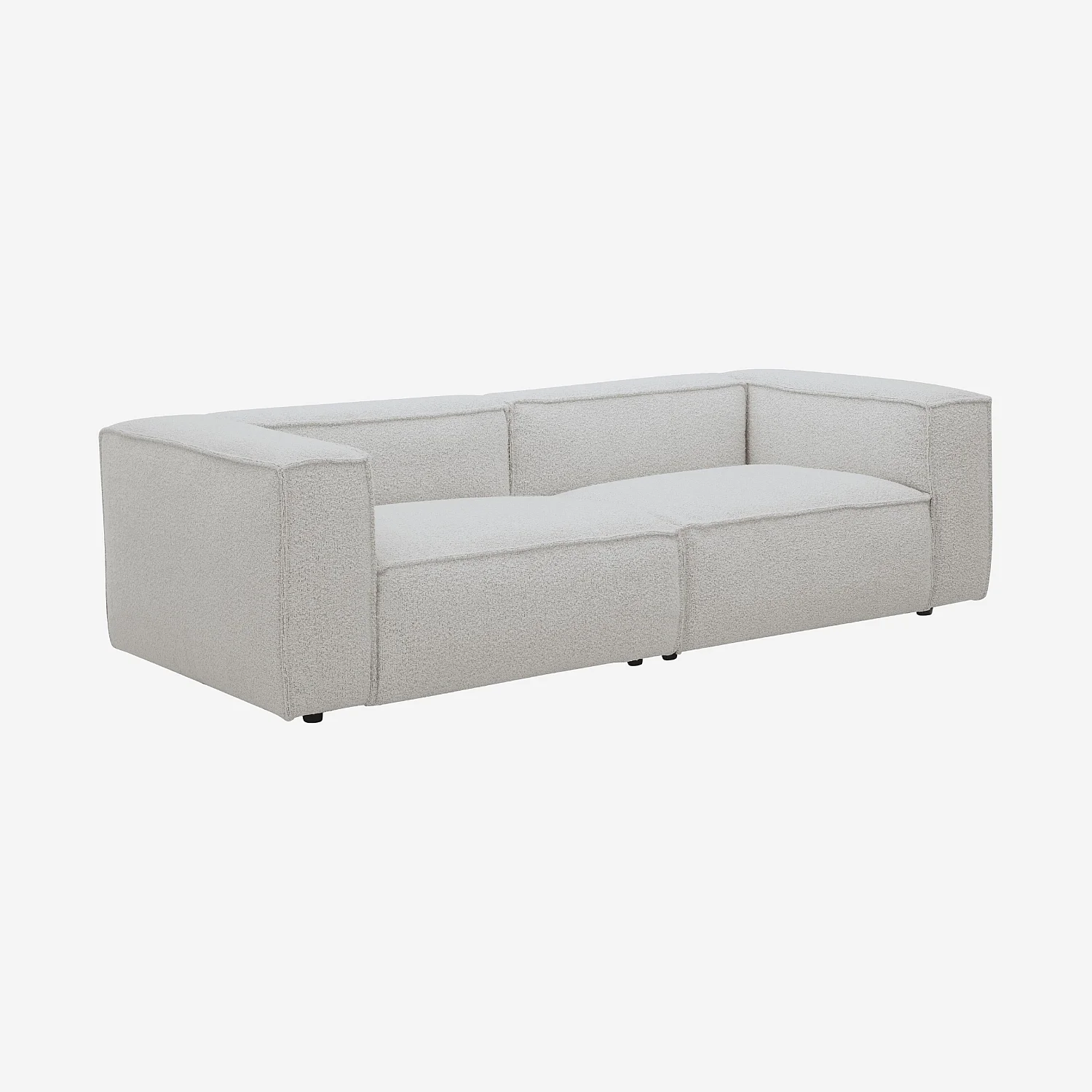 Divano 3 posti in tessuto bouclé - Beige melange - 3