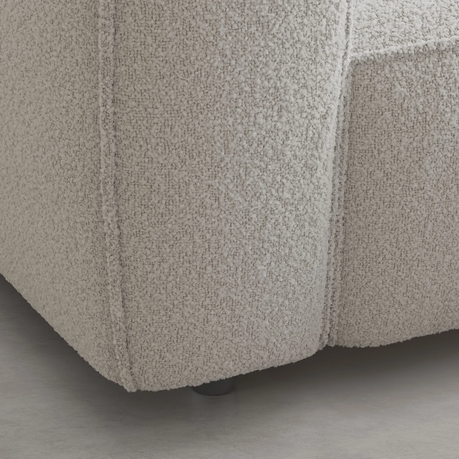 Divano angolare destro in tessuto bouclé - Beige melange - 7