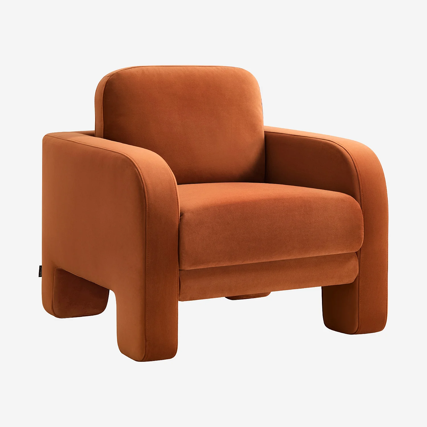 Fauteuil en velours - Terracotta - 3