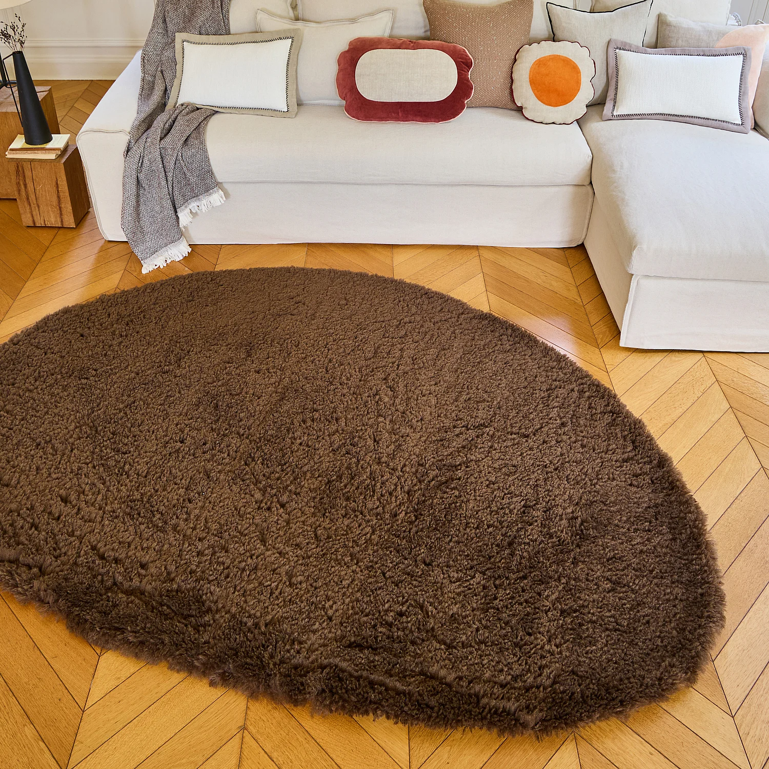 Tapis finition fourrure - 120 x 170 cm - Brun - 3