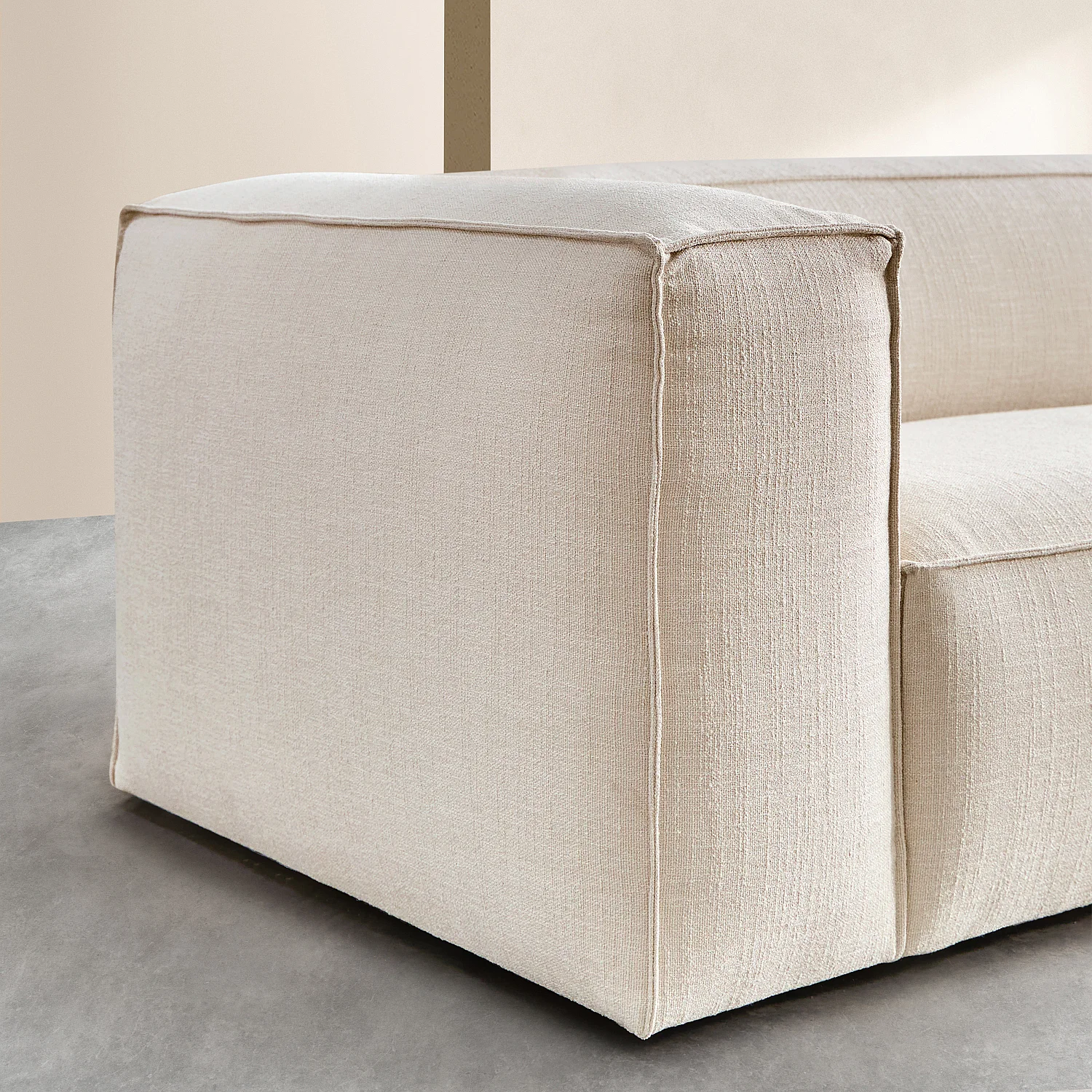 Divano 4 posti in tessuto bouclé corto Mira - Avorio - 4