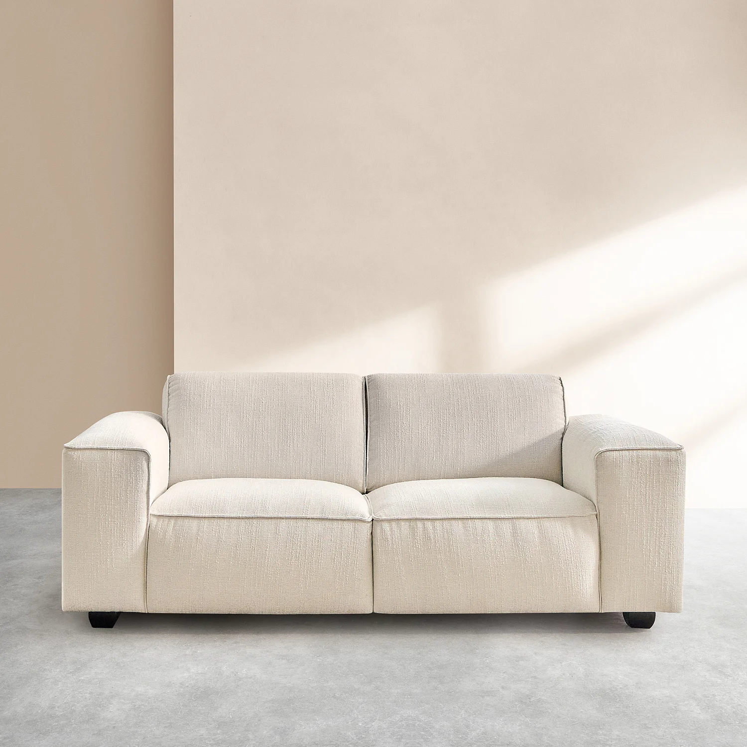 Divano 2 posti in tessuto bouclé corto Mira - Avorio - 2