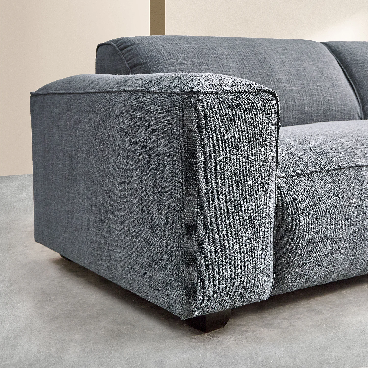 4-zitsbank van korte bouclé stof Mira - Denimblauw - 4