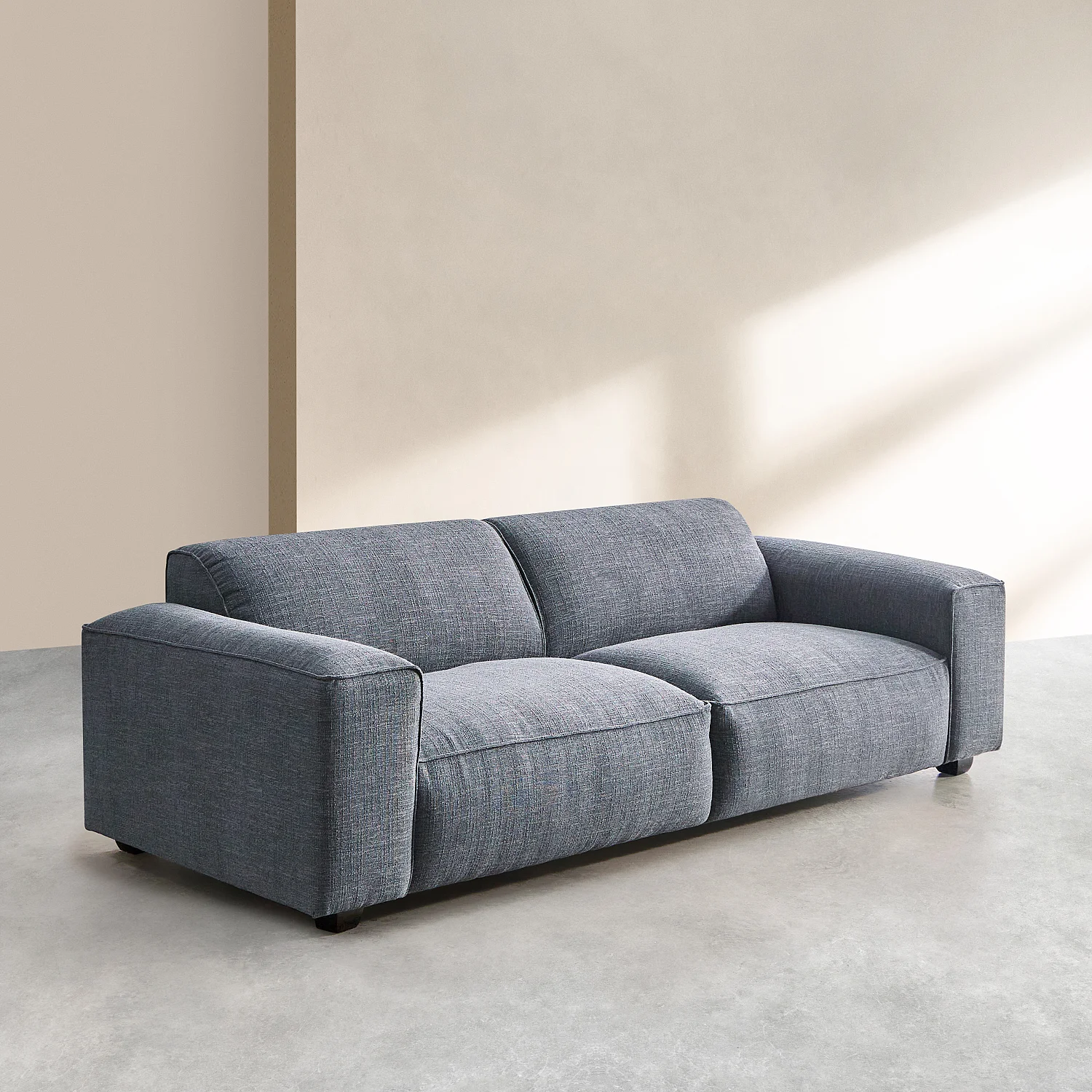 4-zitsbank van korte bouclé stof Mira - Denimblauw - 6