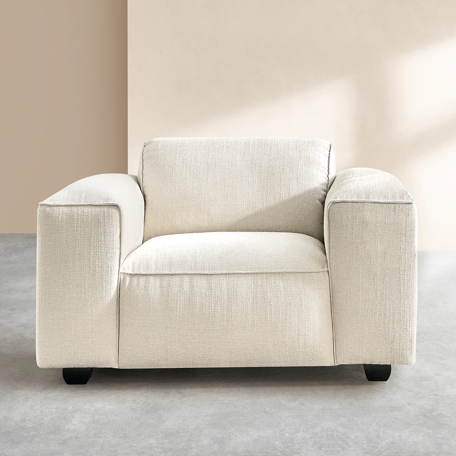 Fauteuil van korte bouclé stof Mira - Ivoor - 2