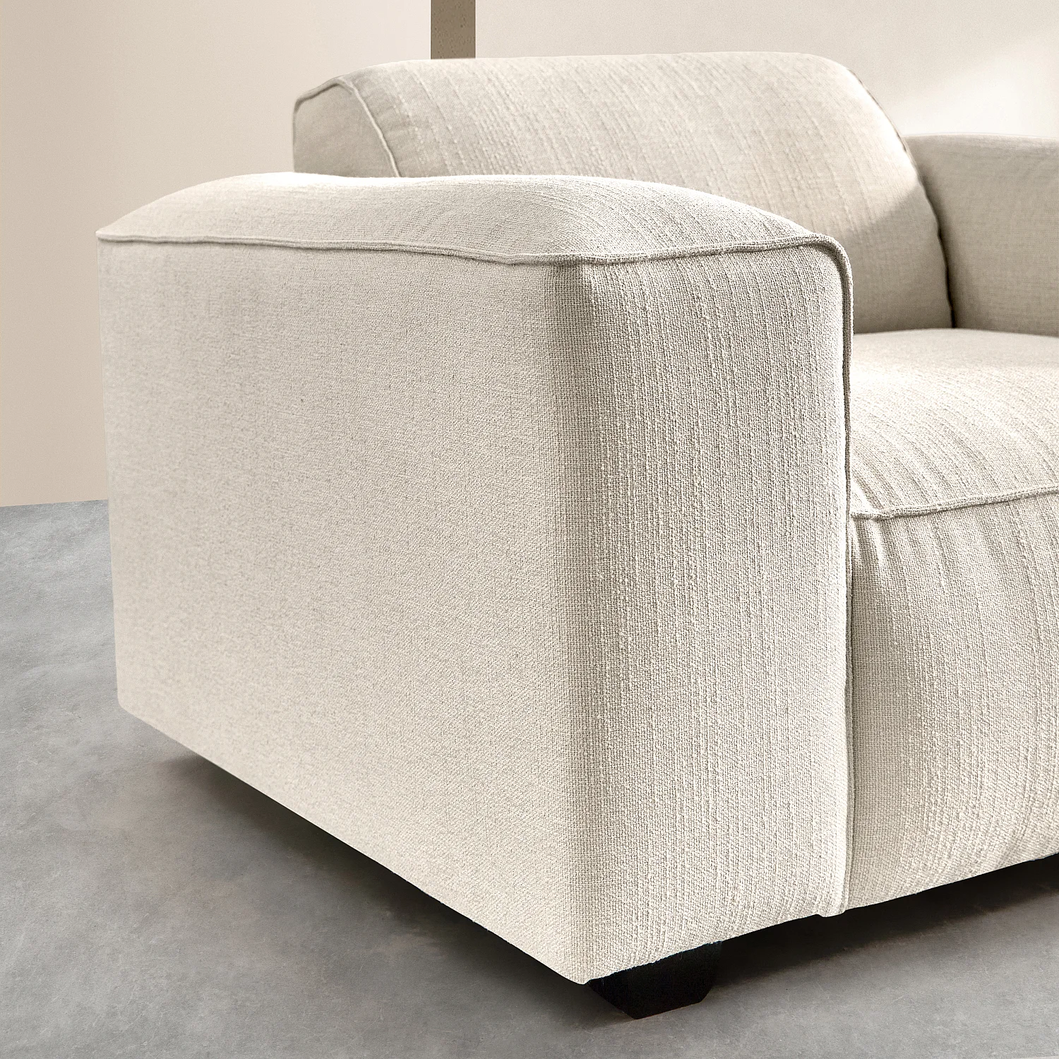 Fauteuil van korte bouclé stof Mira - Ivoor - 4