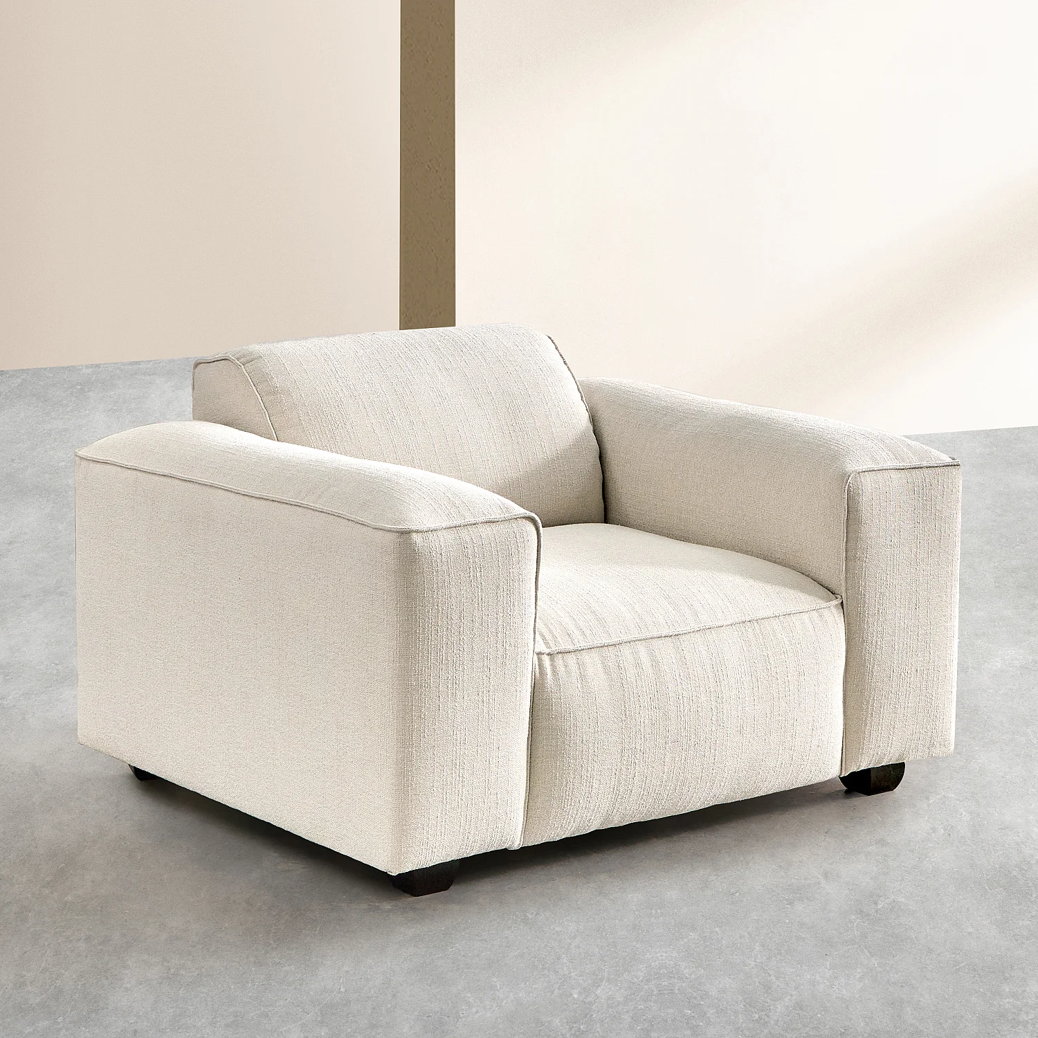 Fauteuil van korte bouclé stof Mira - Ivoor - 6