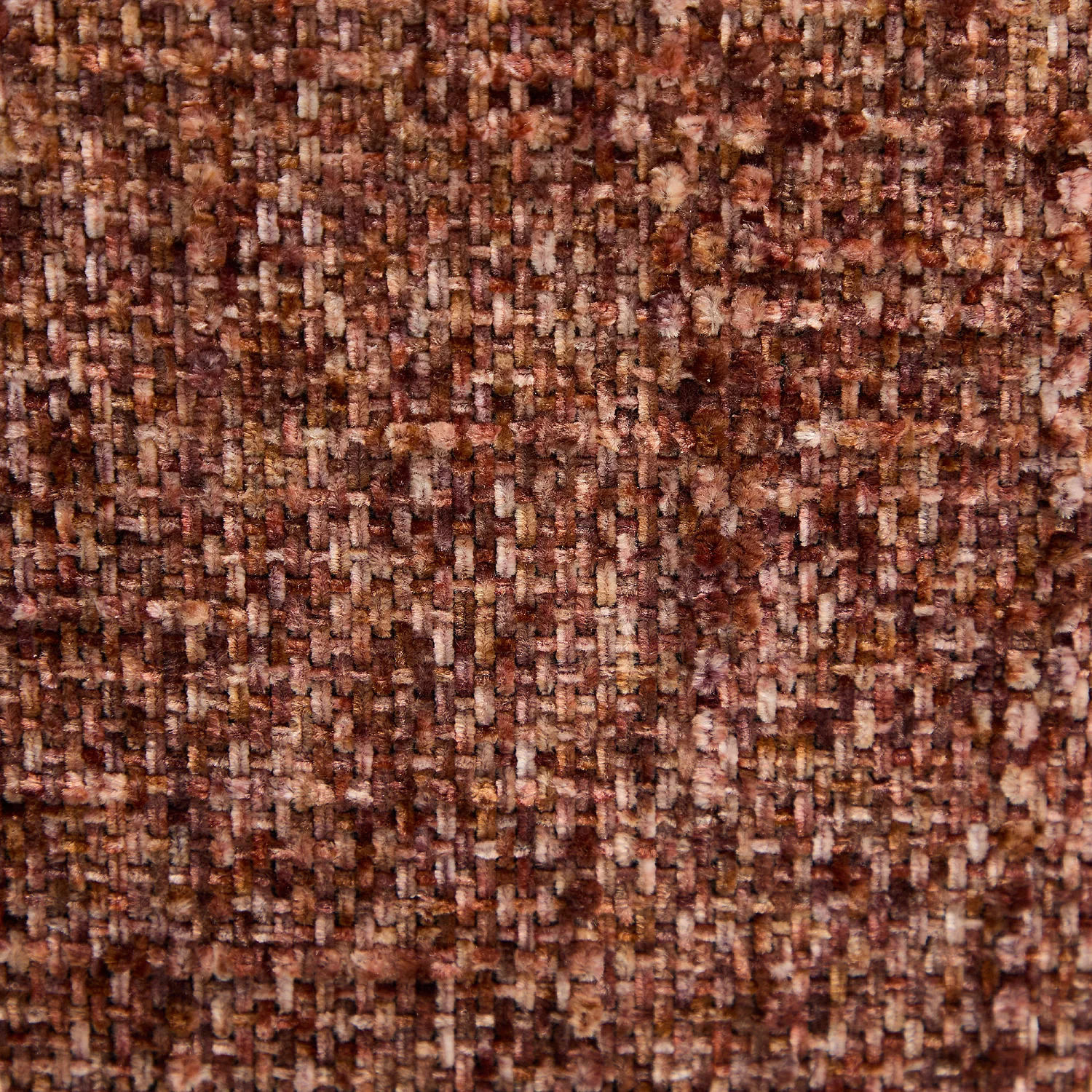 Drehsessel aus Chenille-Stoff und verchromtem Metall - Terrakotta meliert - 2