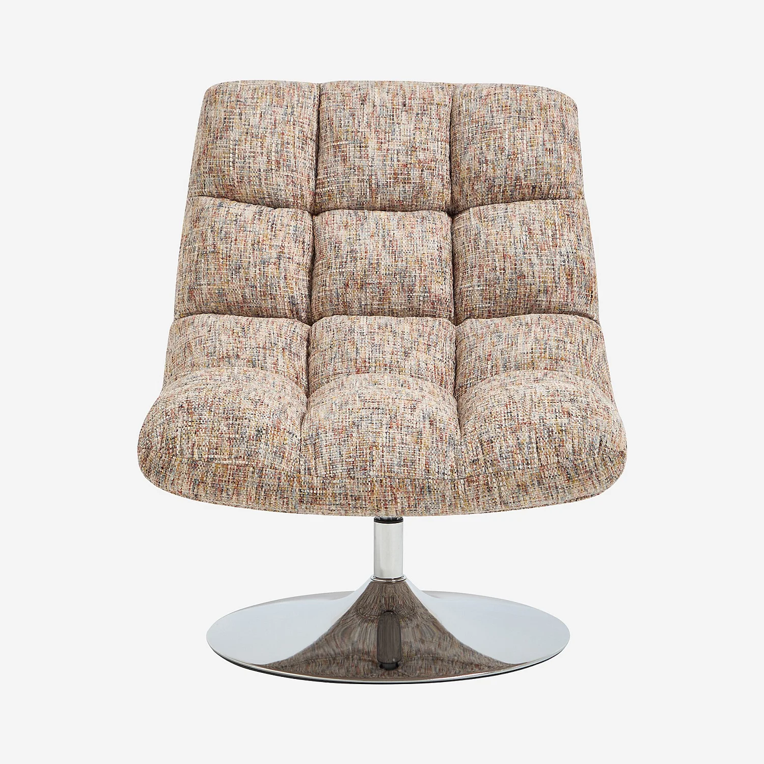 Drehsessel aus Chenille-Stoff und verchromtem Metall - Terrazzo - 3