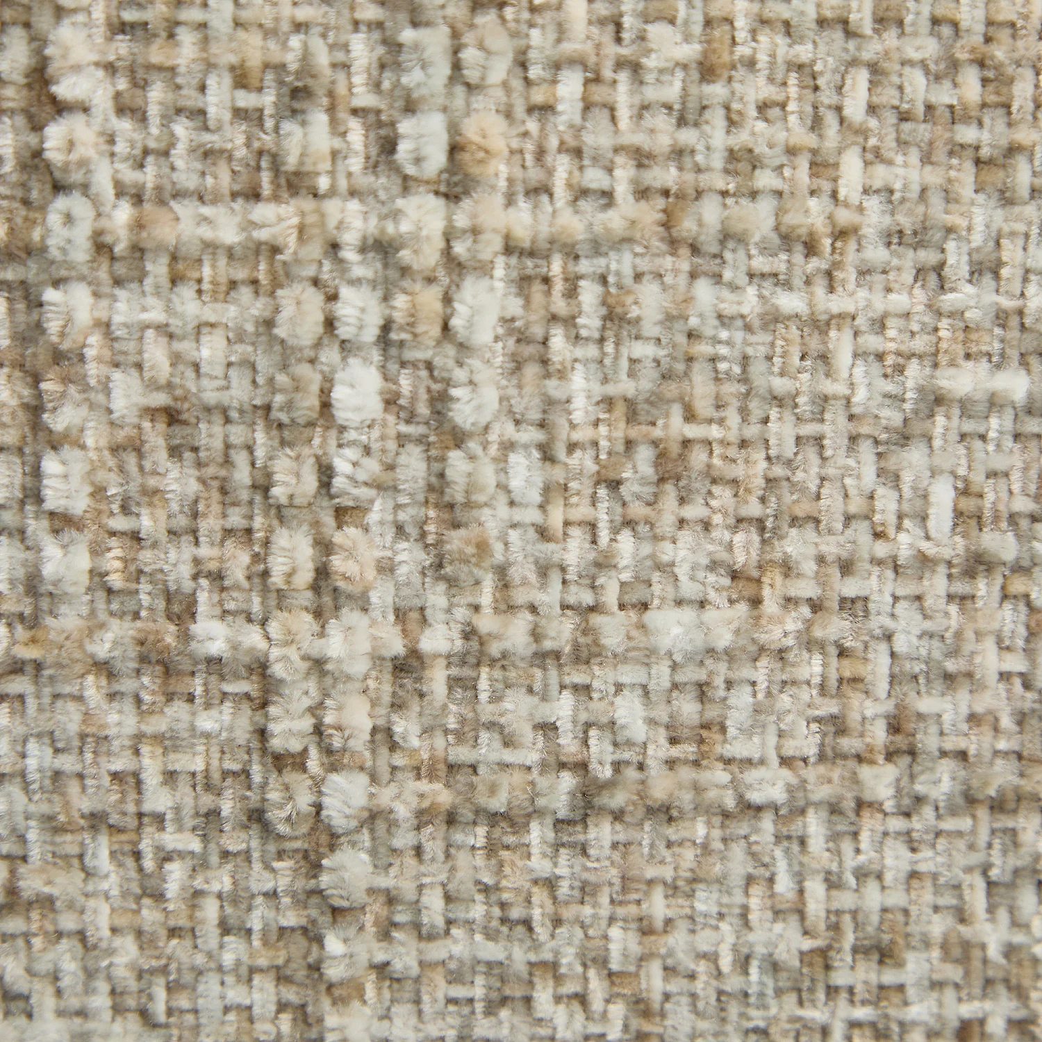 Fauteuil pivotant en tissu chenille et métal chromé - Beige mélangé - 5