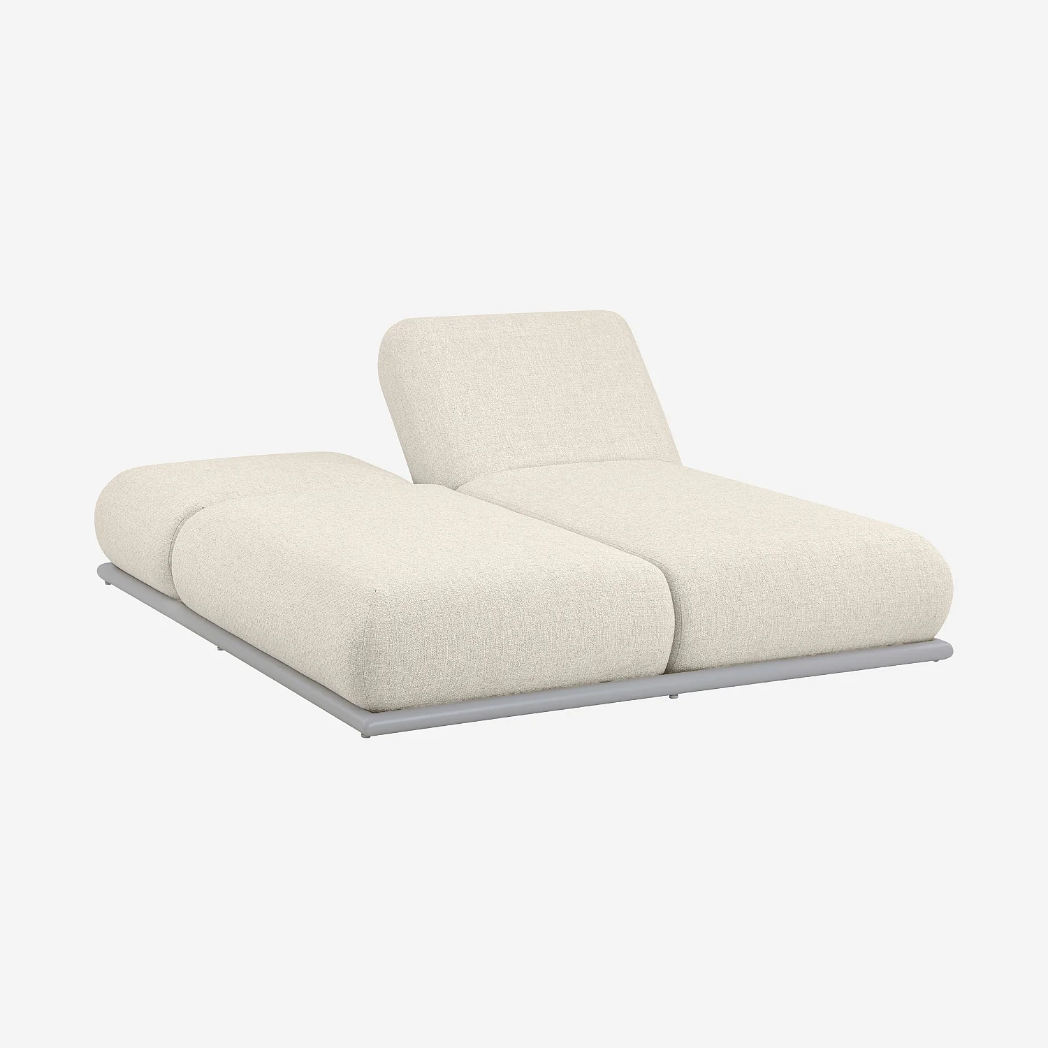 Bain de soleil double en tissu imperméable - Crème et gris clair - 3