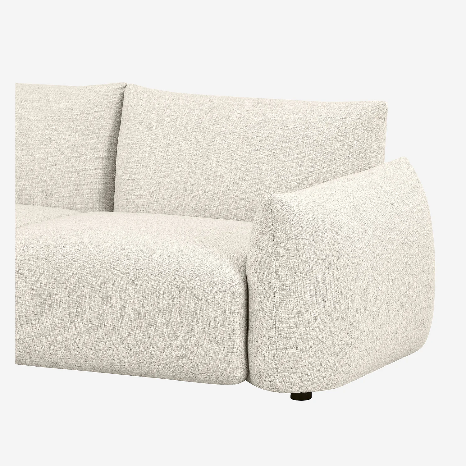 Canapé d'angle gauche de jardin en tissu imperméable - Crème - 6