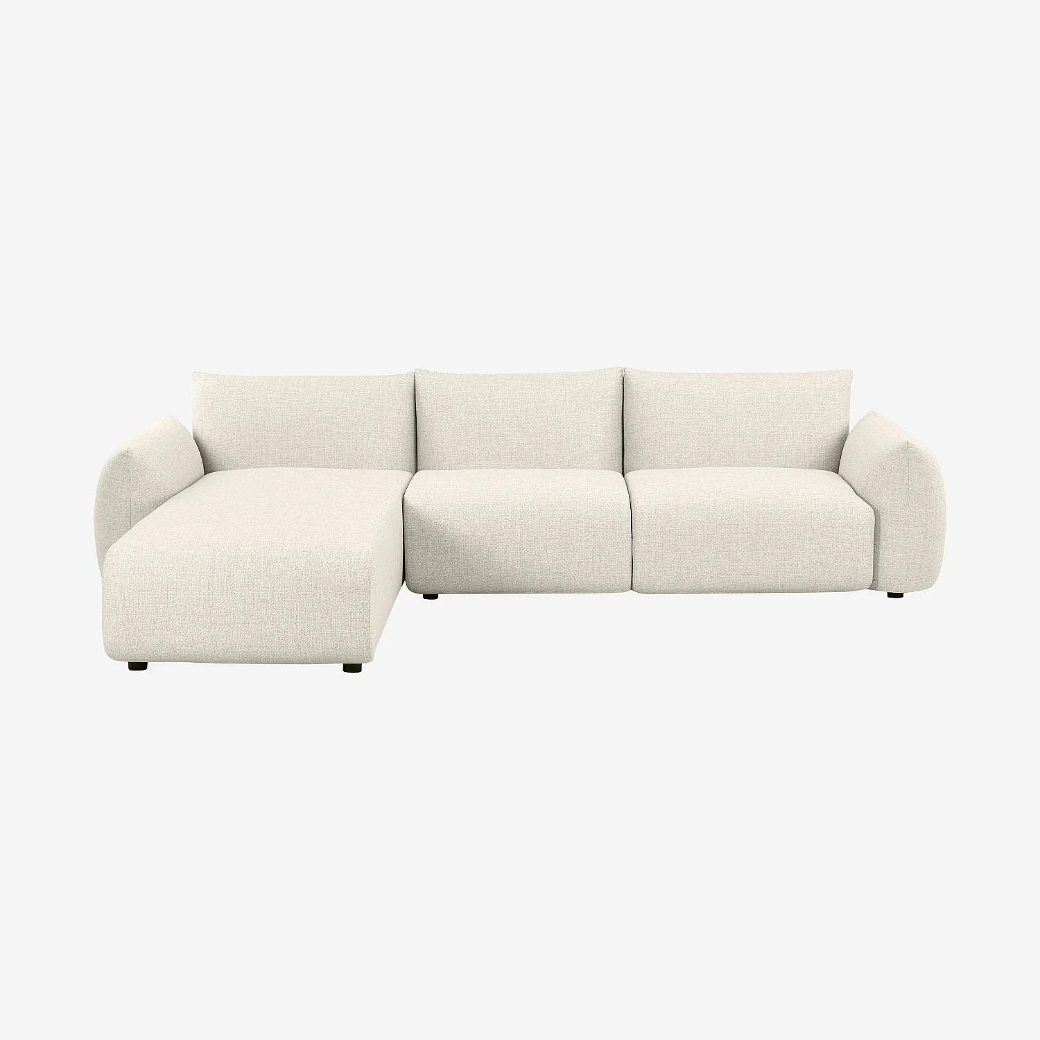 Canapé d'angle gauche de jardin en tissu imperméable - Crème - 2