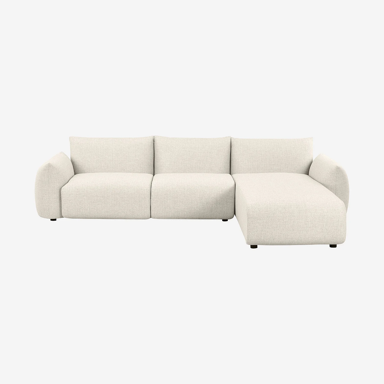 Canapé d'angle droit de jardin en tissu imperméable - Crème - 2