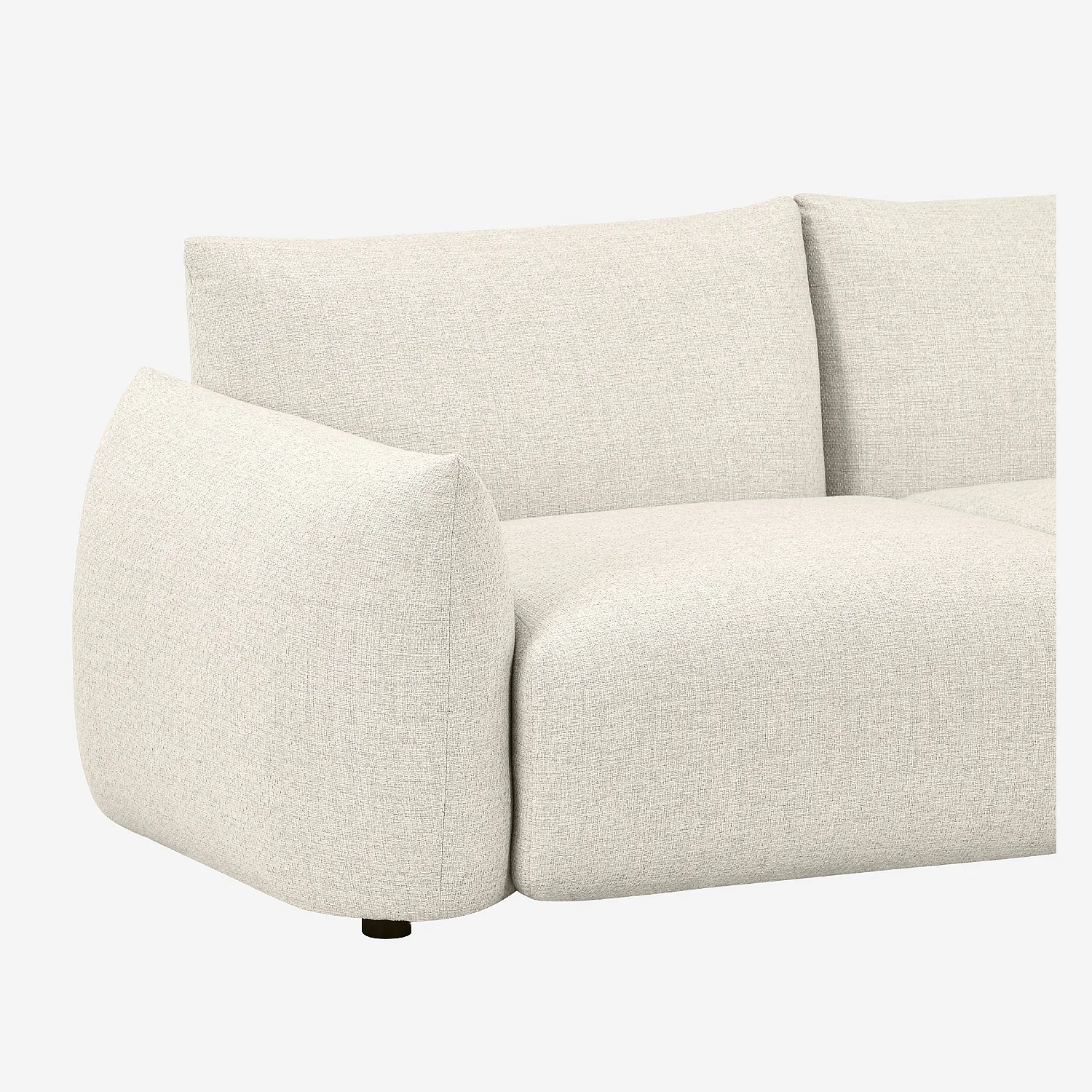 Canapé d'angle droit de jardin en tissu imperméable - Crème - 6