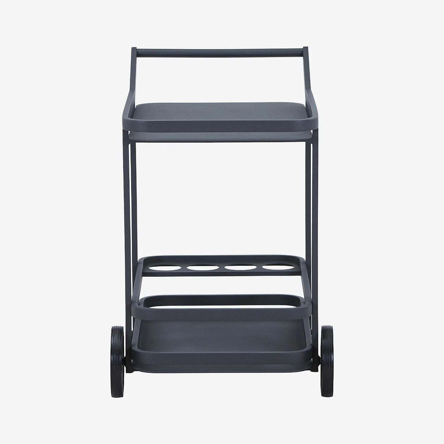 Tuinserveerwagen van aluminium op wielen - Antracietgrijs - 6