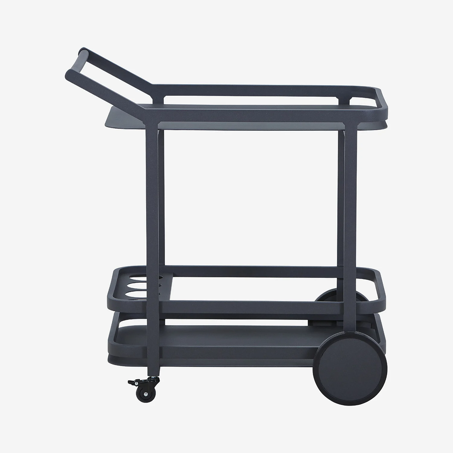 Tuinserveerwagen van aluminium op wielen - Antracietgrijs - 3
