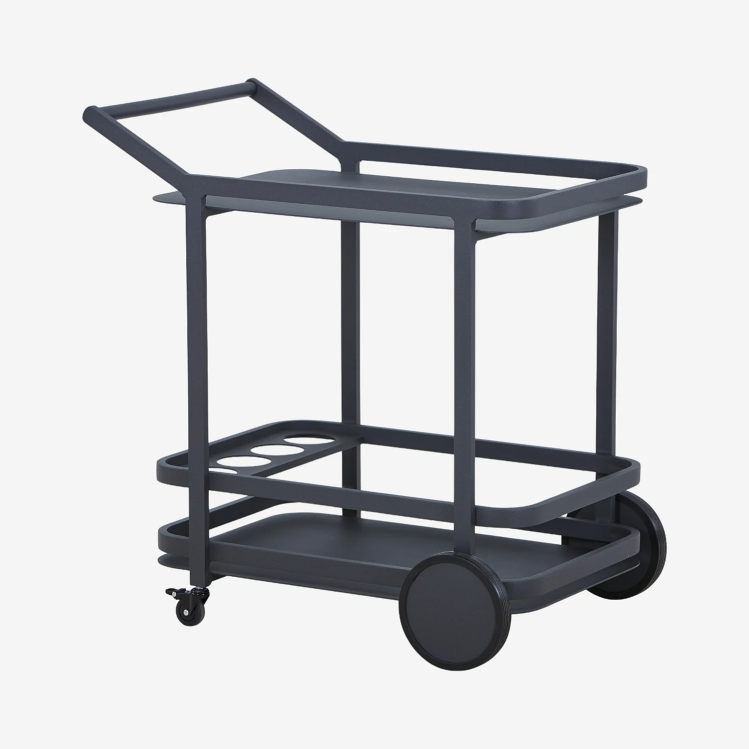 Tuinserveerwagen van aluminium op wielen - Antracietgrijs - 1