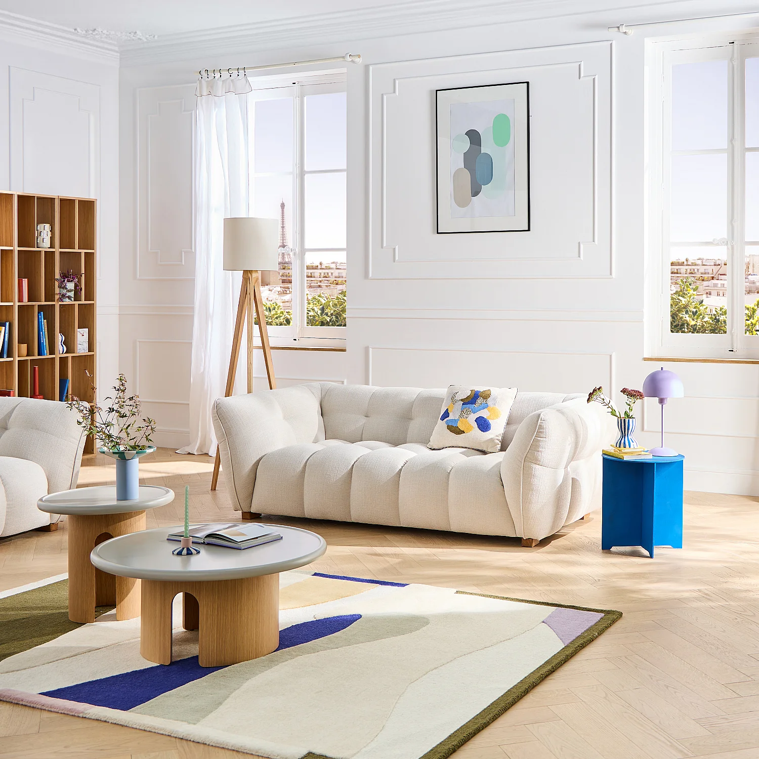 Sofa 3-Sitzer aus kurzem Bouclé-Stoff Mira - Haselnussbraun - 3