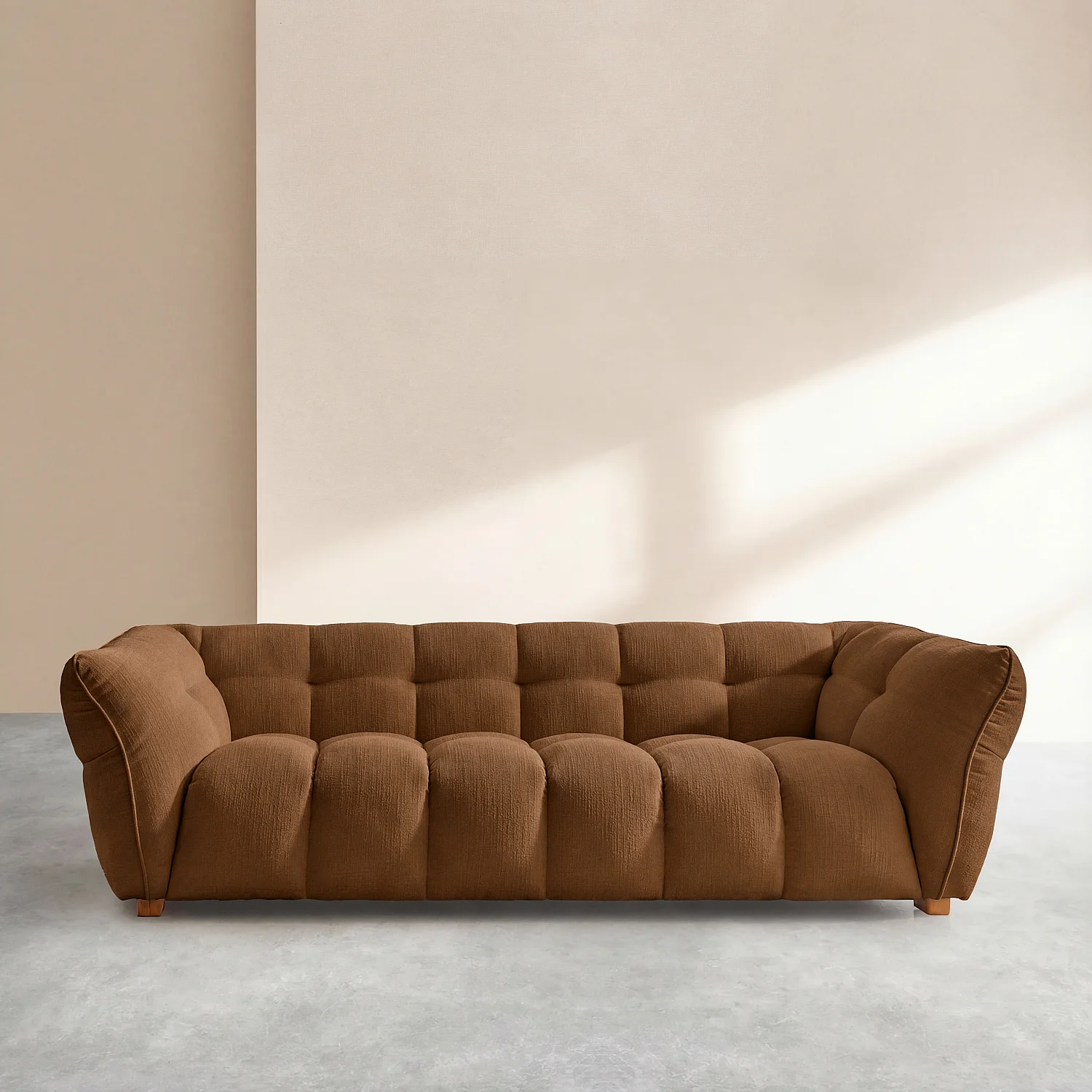 Sofa 3-Sitzer aus kurzem Bouclé-Stoff Mira - Haselnussbraun - 1