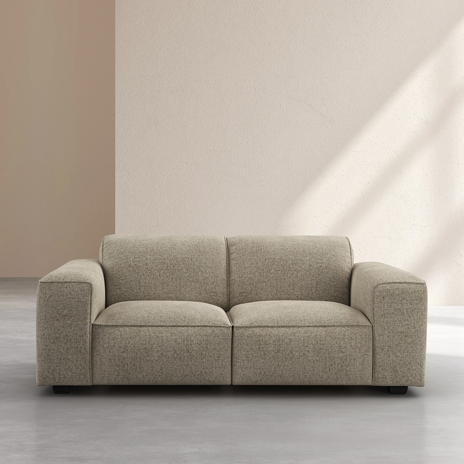 Canapé 2 places en tissu chenille Nino - Grège - 1