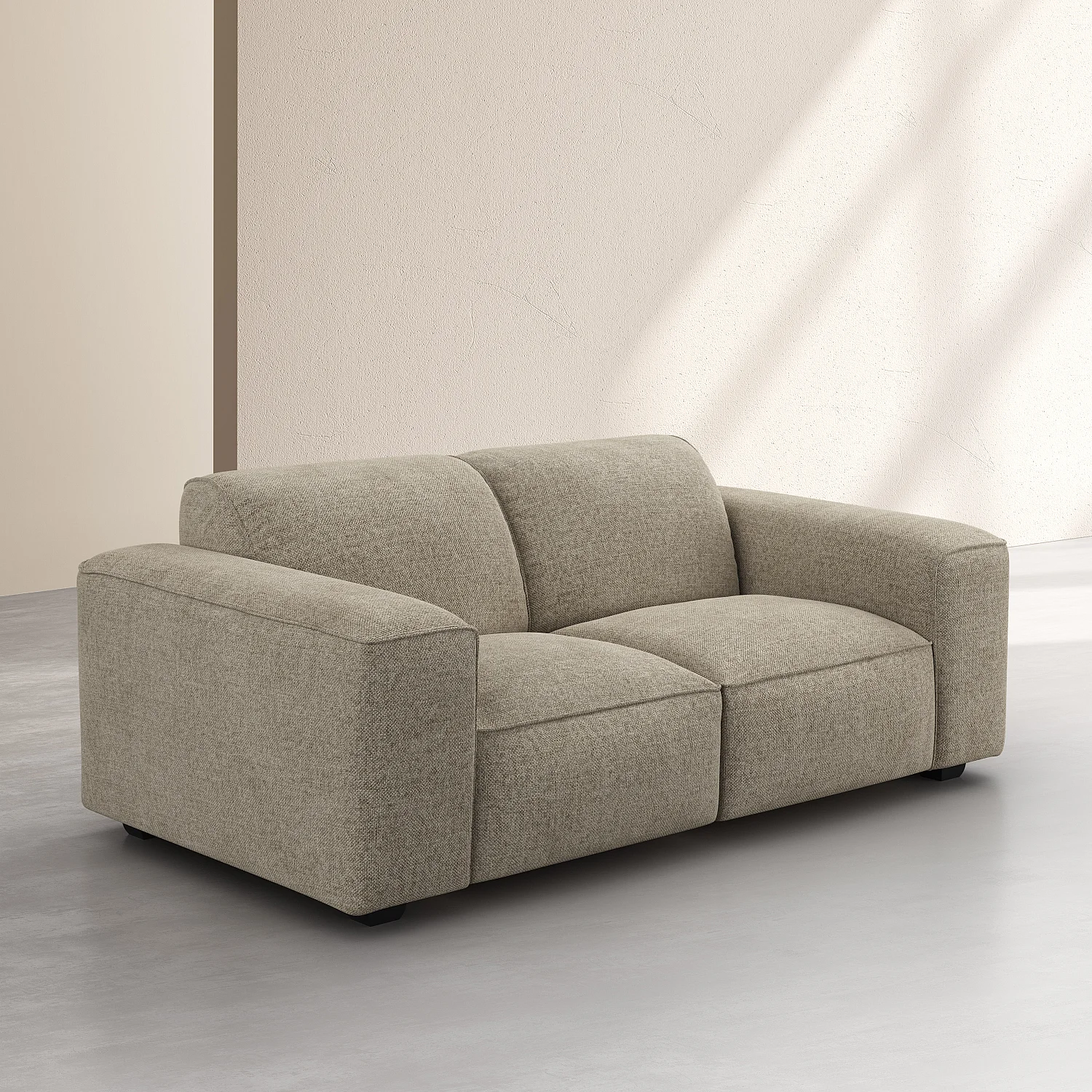 Canapé 2 places en tissu chenille Nino - Grège - 3