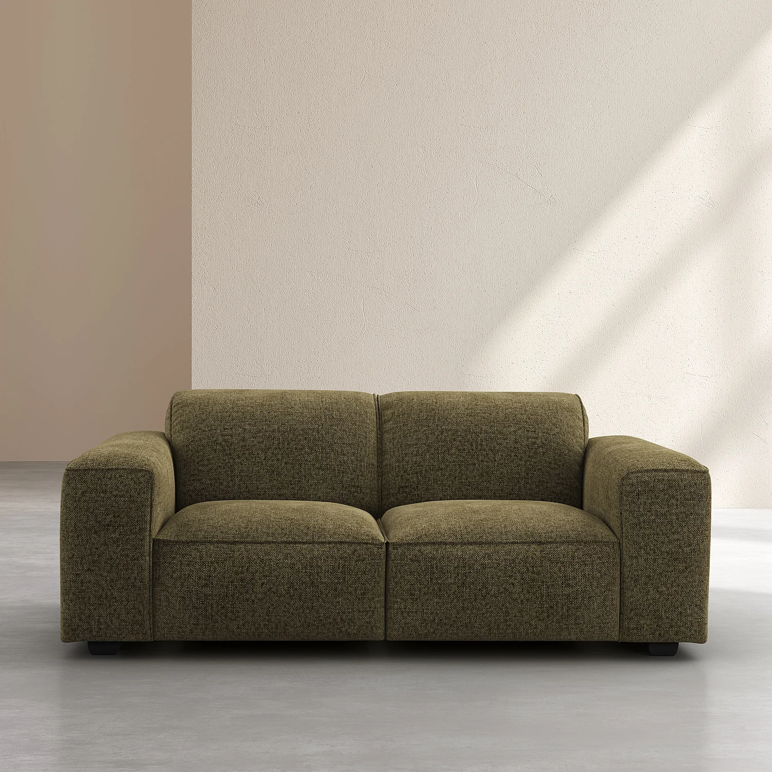 Canapé 2 places en tissu chenille Nino - Vert mousse - 1