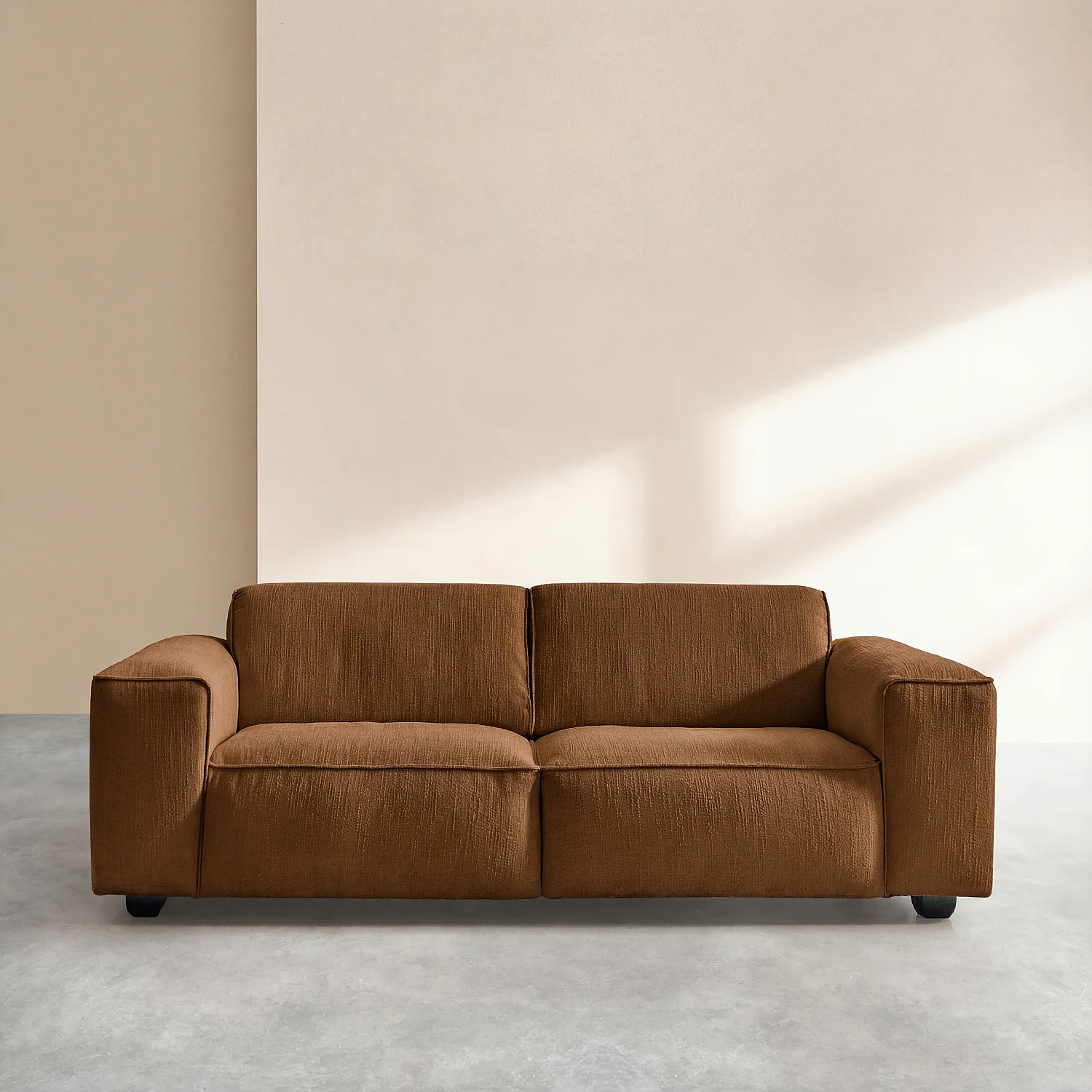 Sofa 3-Sitzer aus kurzem Bouclé-Stoff Mira - Haselnussbraun - 1