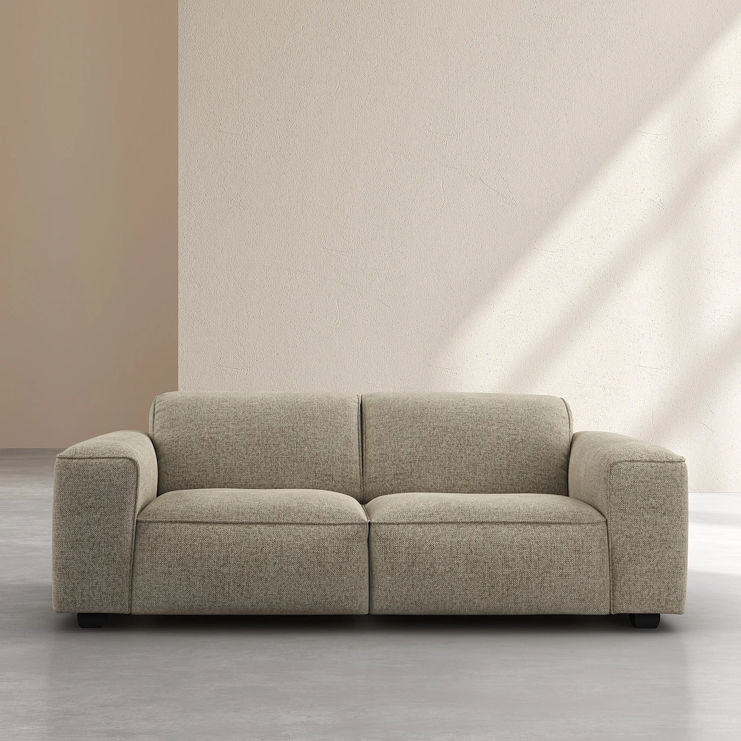 Canapé 3 places en tissu chenille Nino - Grège - 1