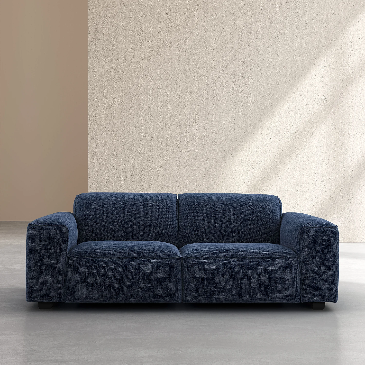 Canapé 3 places en tissu chenille Nino - Bleu marine - 1