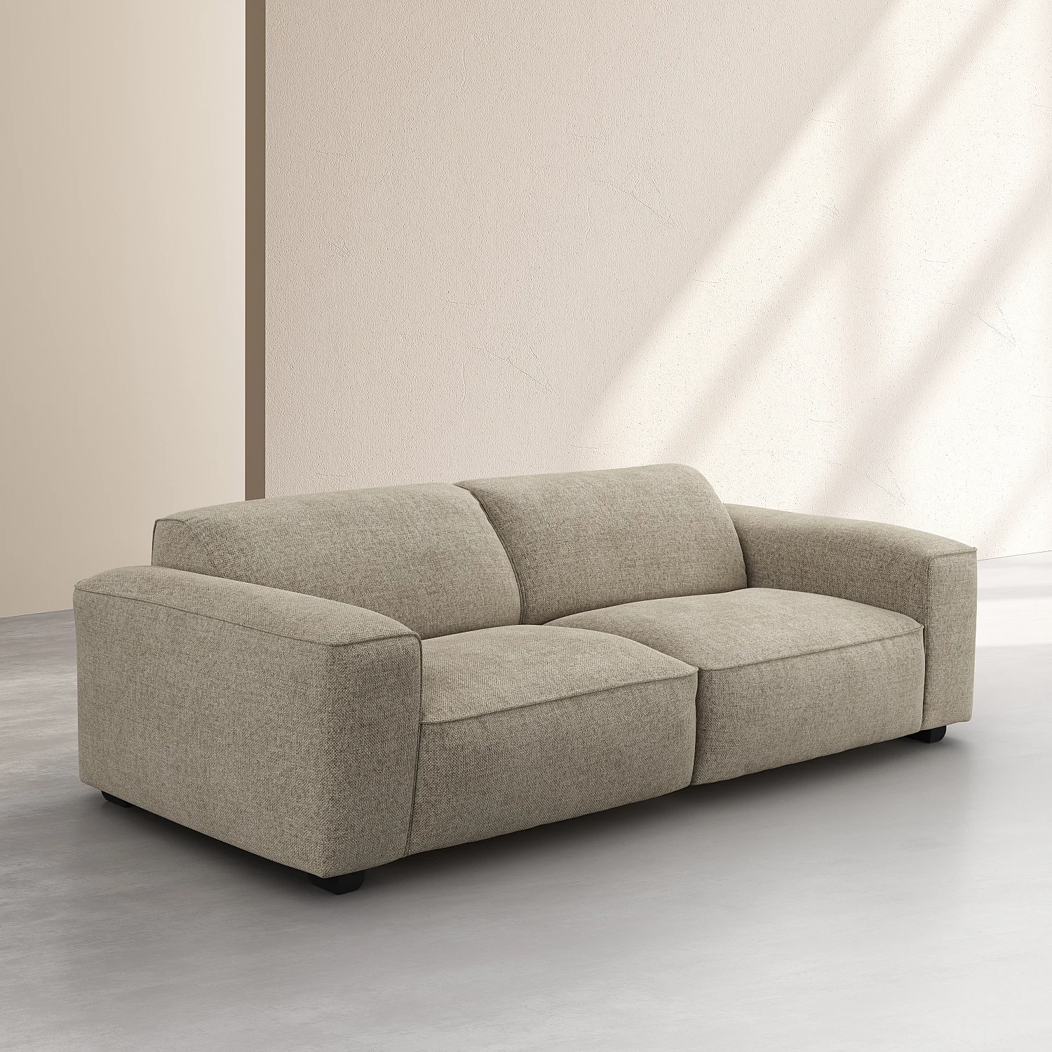 Canapé 4 places en tissu chenille Nino - Grège - 3