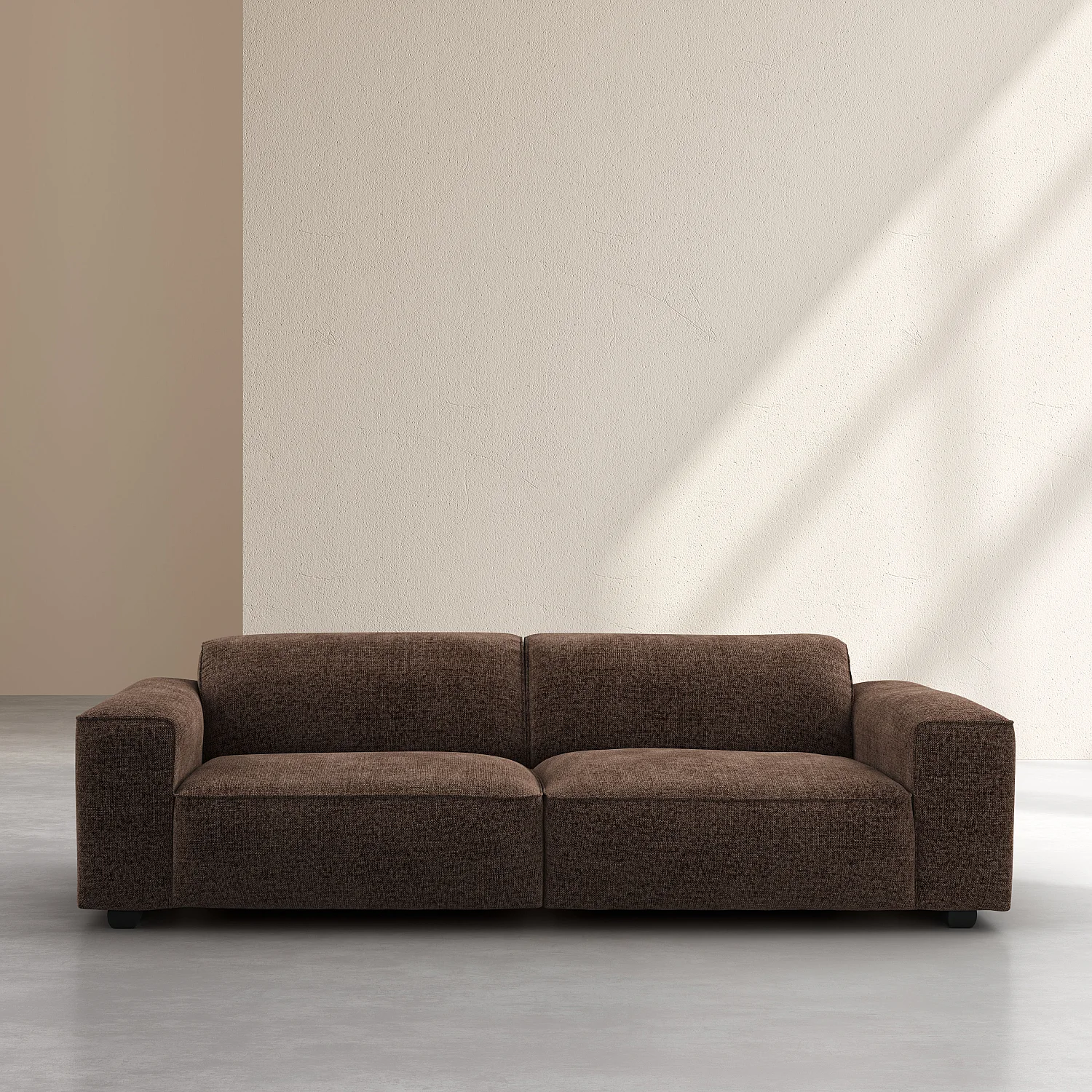 Canapé 4 places en tissu chenille Nino - Chocolat - 1