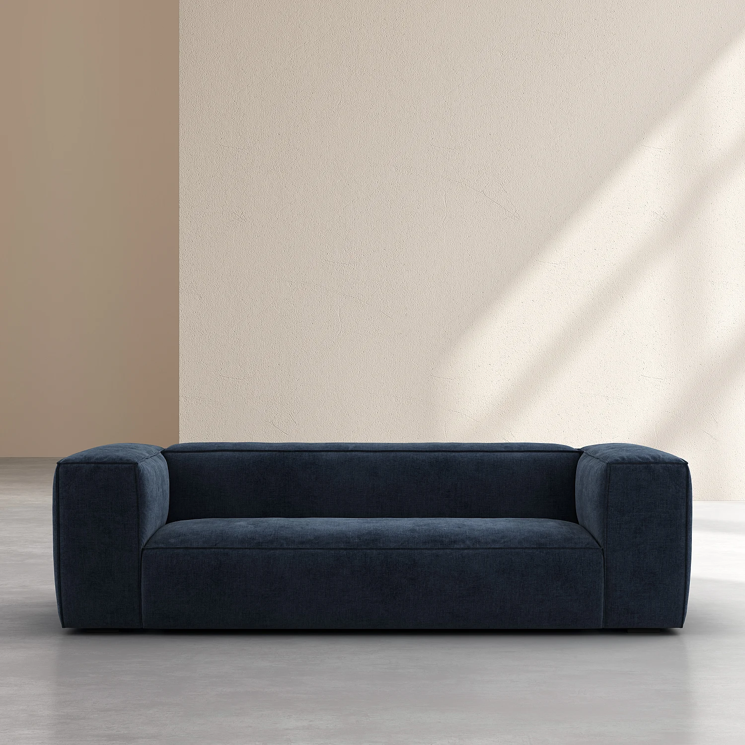 Divano 3 posti in tessuto Kumal - Blu notte - 1