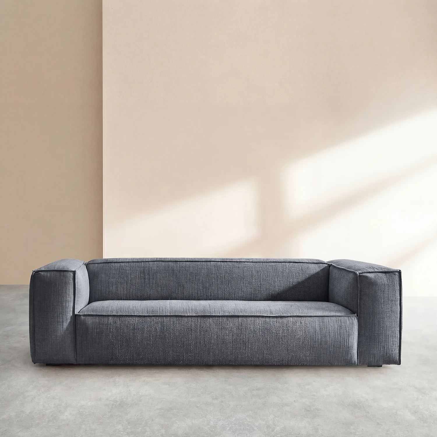 Sofa 4-Sitzer aus kurzem Bouclé-Stoff Mira - Denimblau - 1