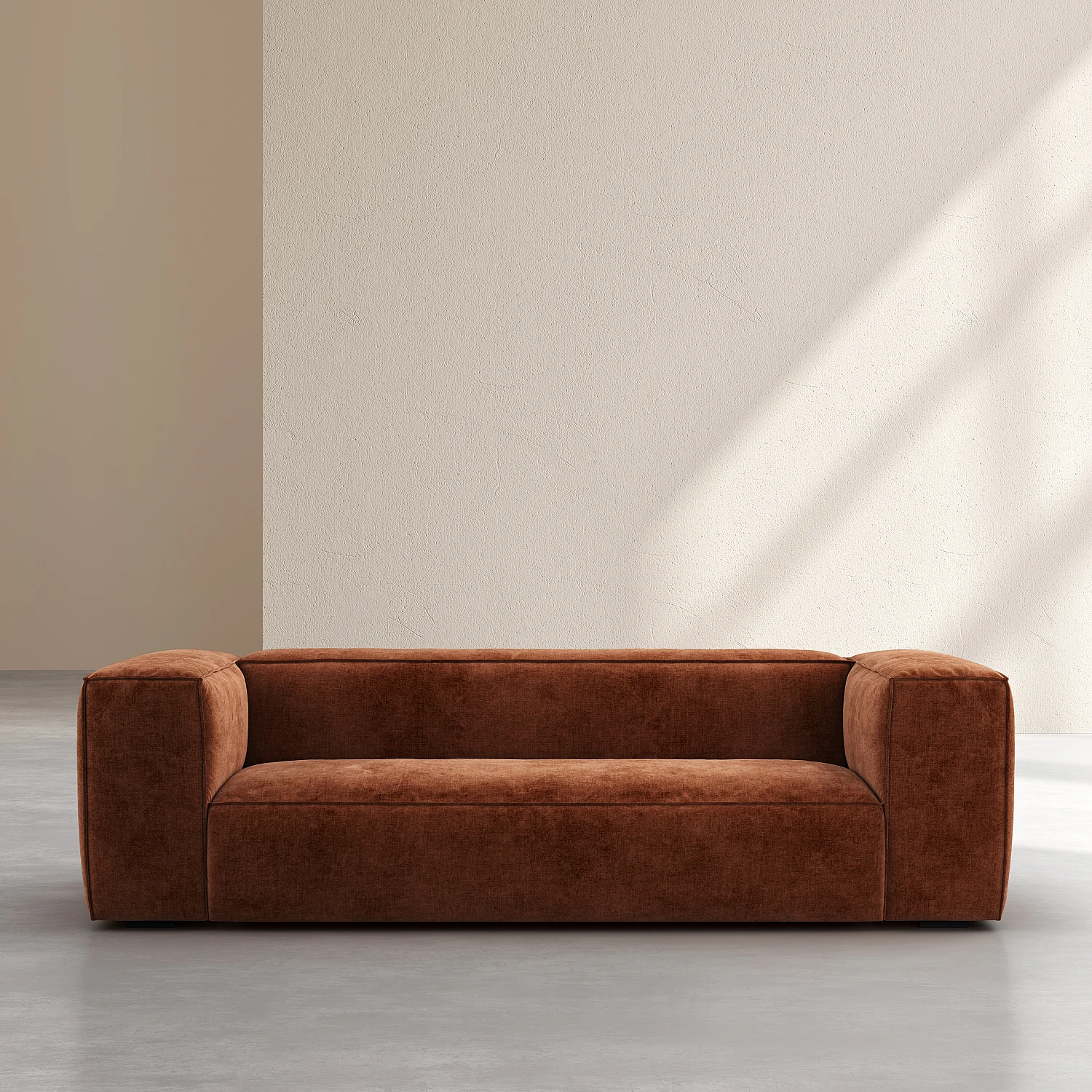 Divano 3 posti in tessuto Kumal - Terracotta - 1