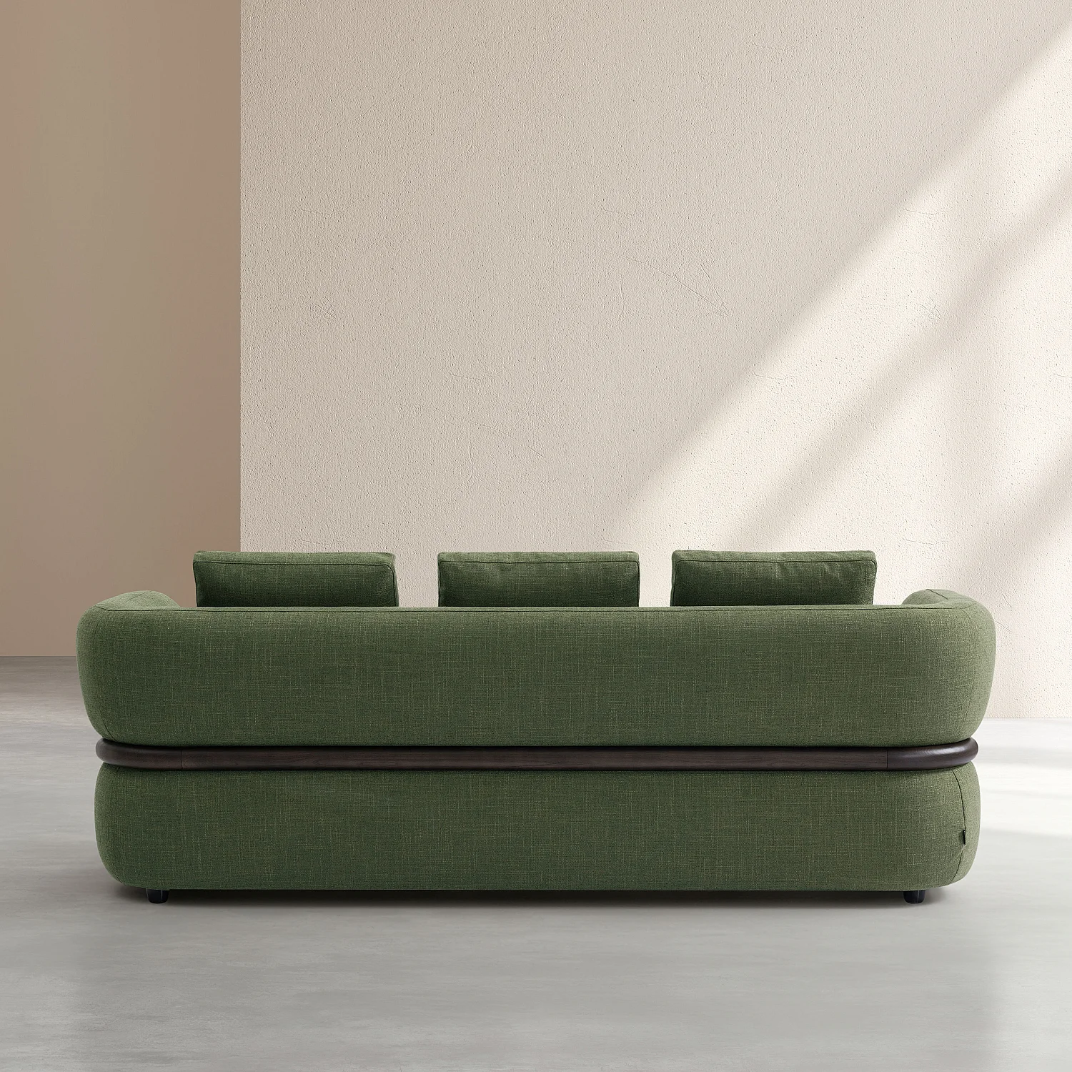 Canapé 3 places en tissu texturé - Vert kaki - 5