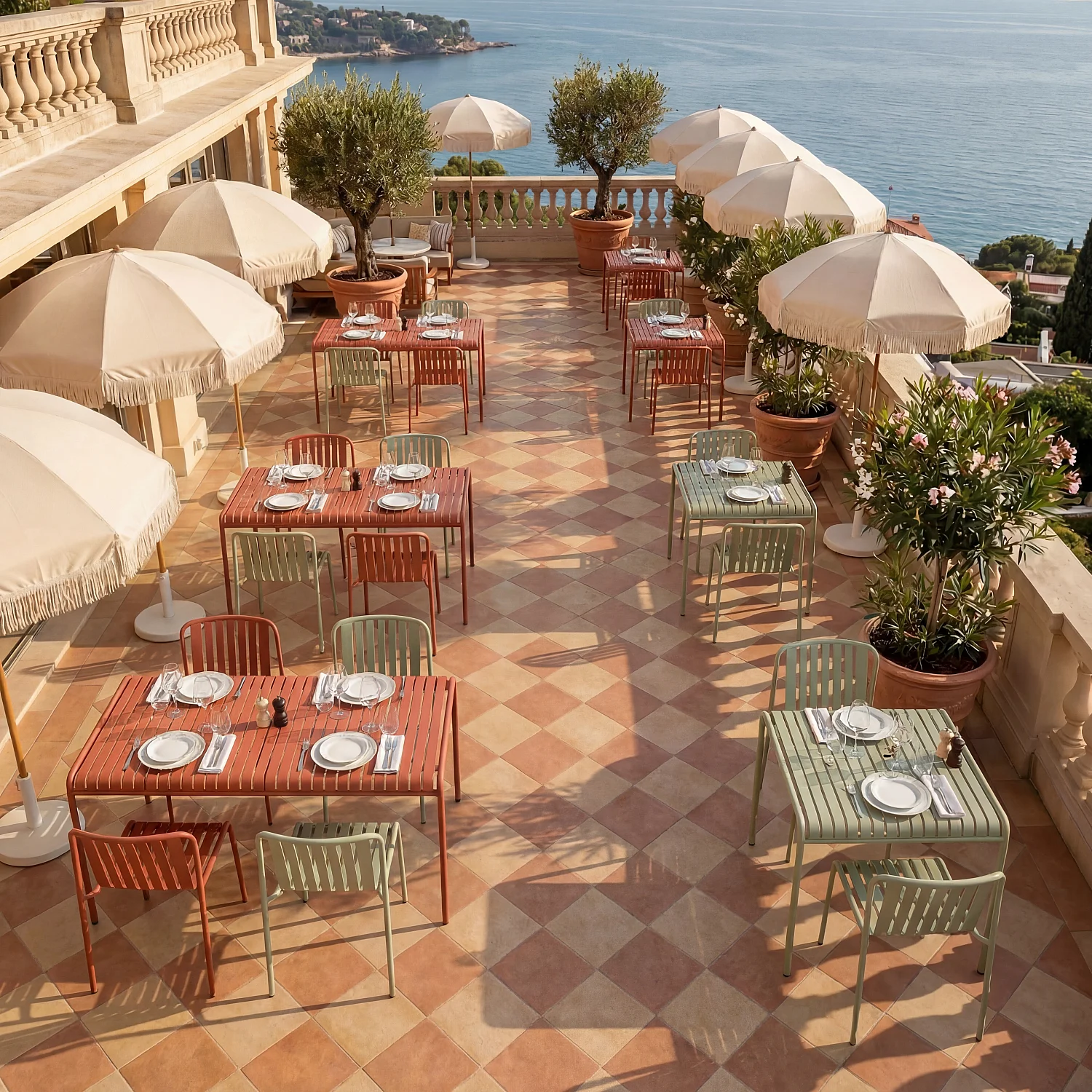 Tuintafel van staal - 180 x 100 cm - Pistachegroen - 5