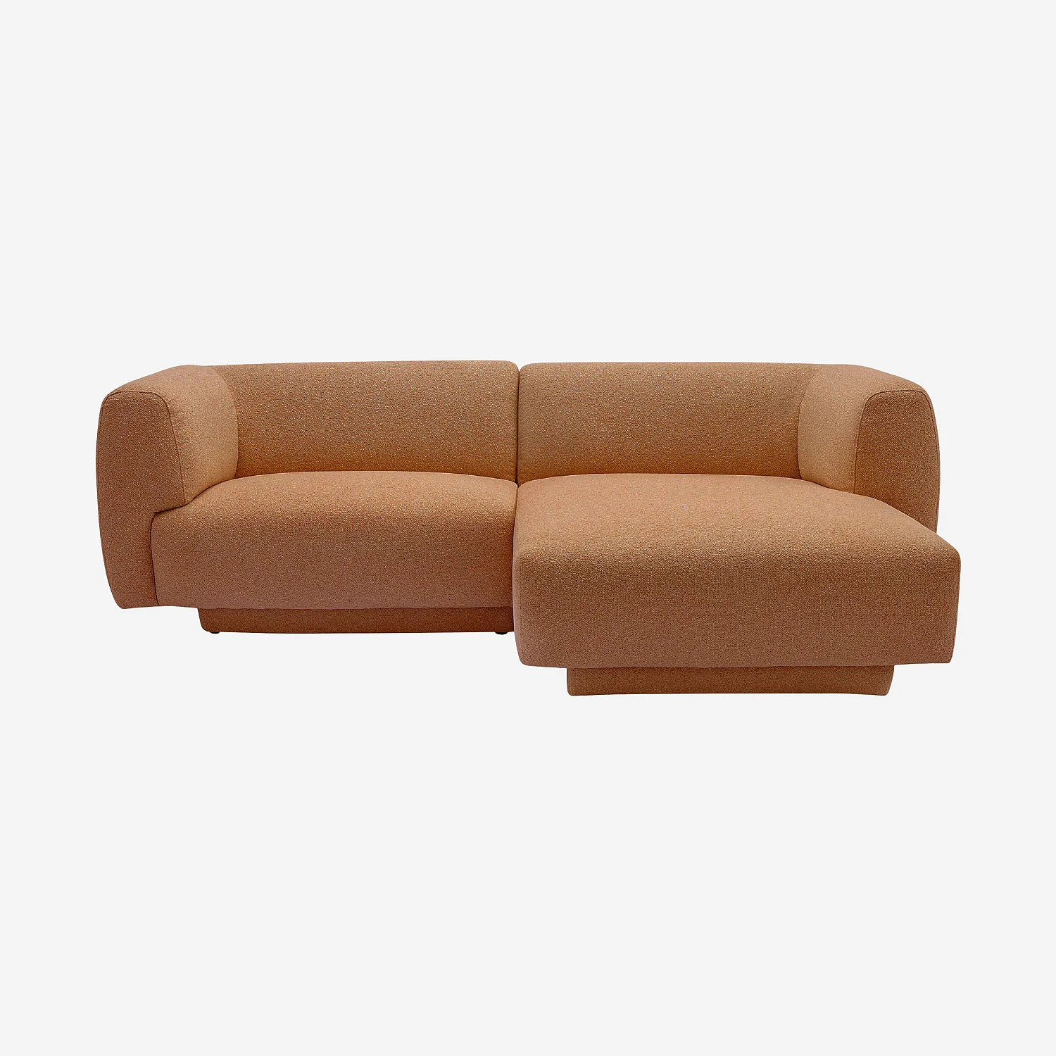 Hoekbank rechts in getextureerde stof - Terracotta - Design by Federica Francini - 1