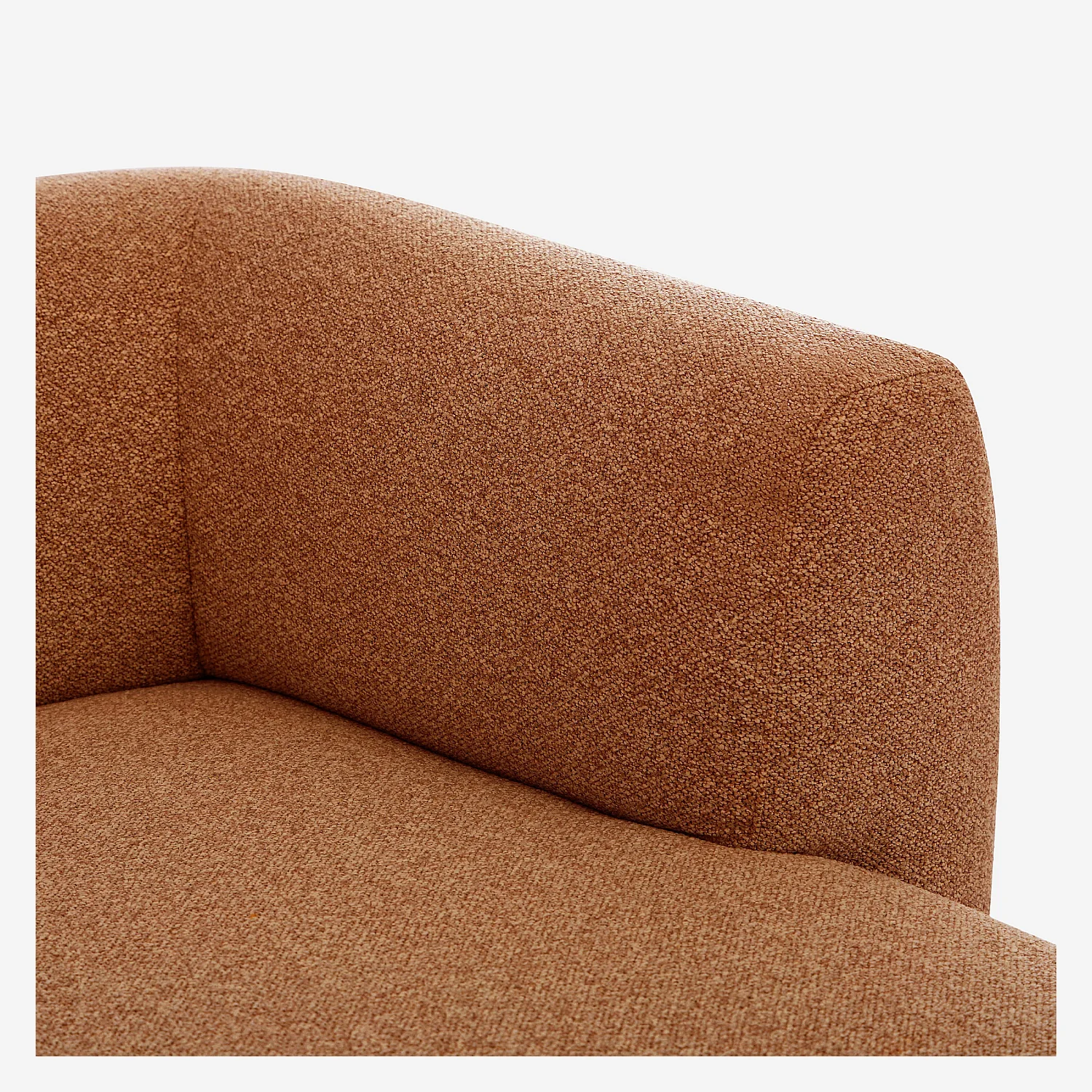 Hoekbank rechts in getextureerde stof - Terracotta - Design by Federica Francini - 2