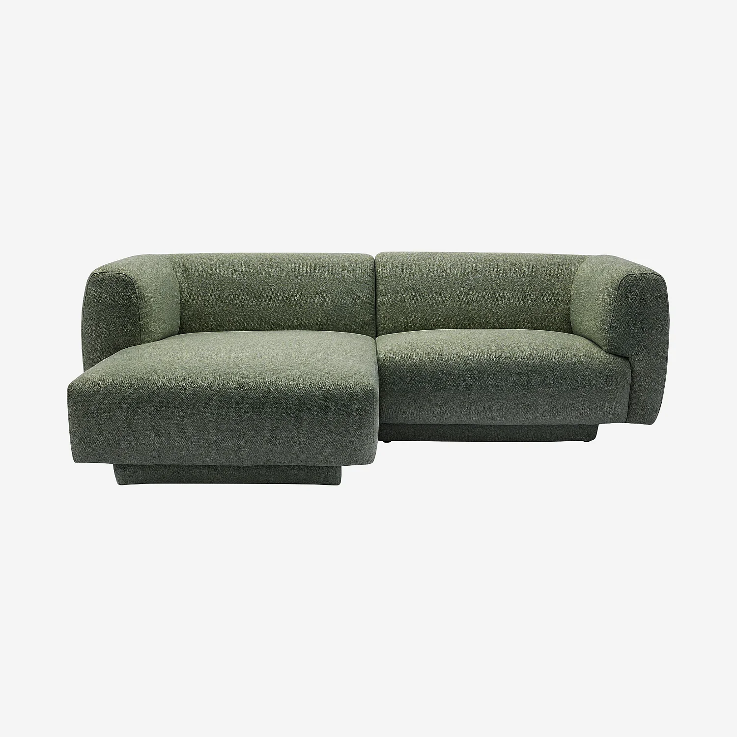 Hoekbank links in getextureerde stof - Groen - Design by Federica Francini - 1