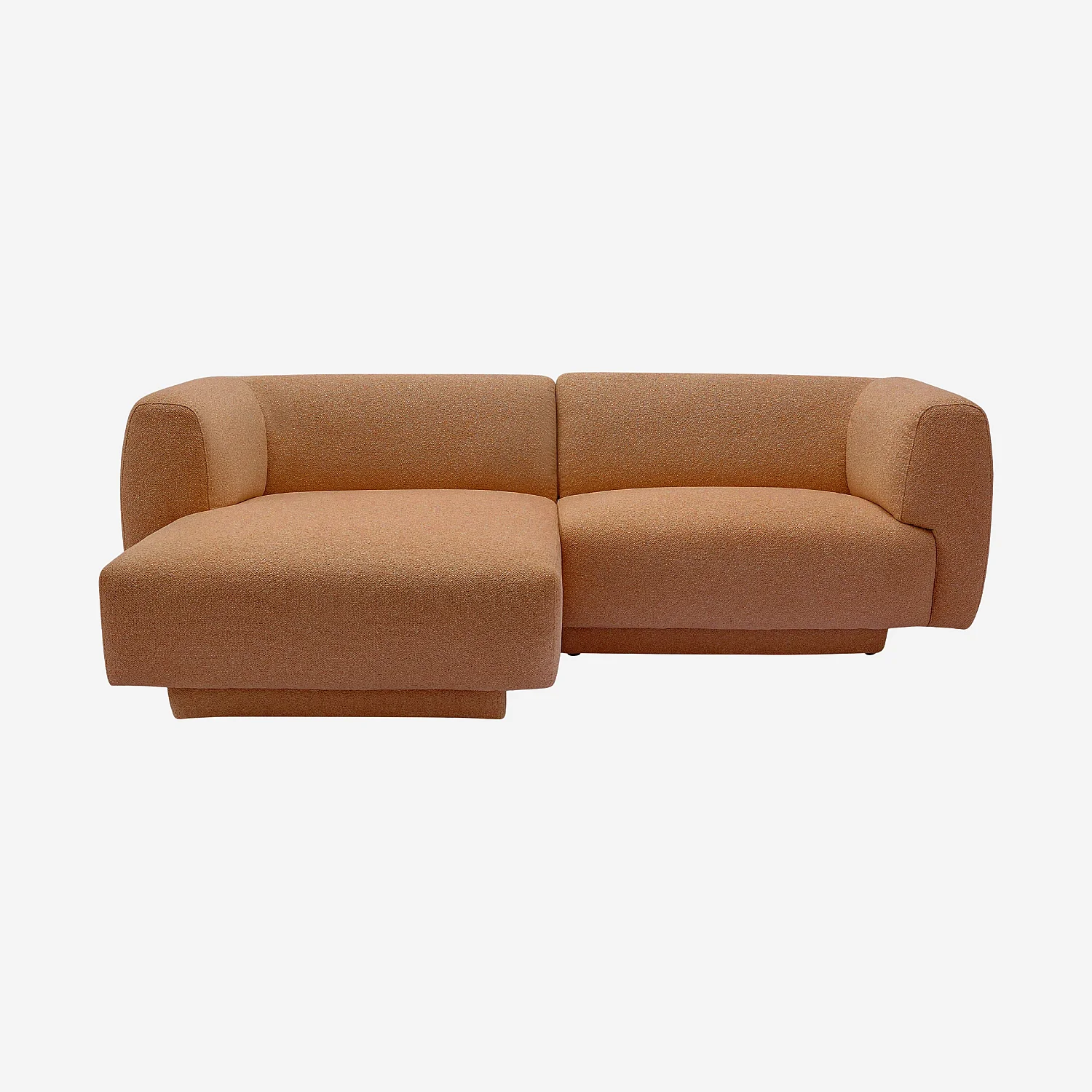 Hoekbank links in getextureerde stof - Terracotta - Design by Federica Francini - 1