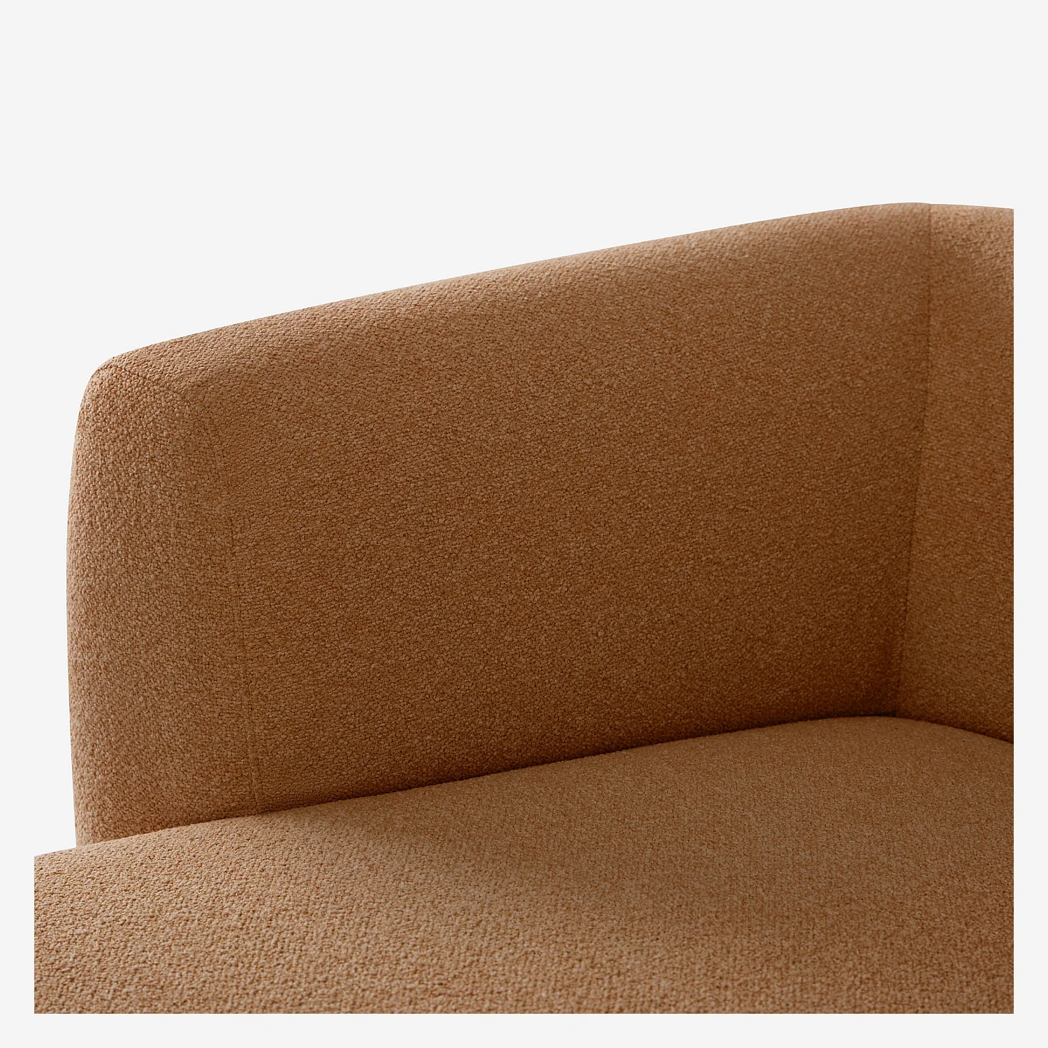 Grand canapé d'angle gauche en tissu texturé - Terracotta - Design by Federica Francini - 2