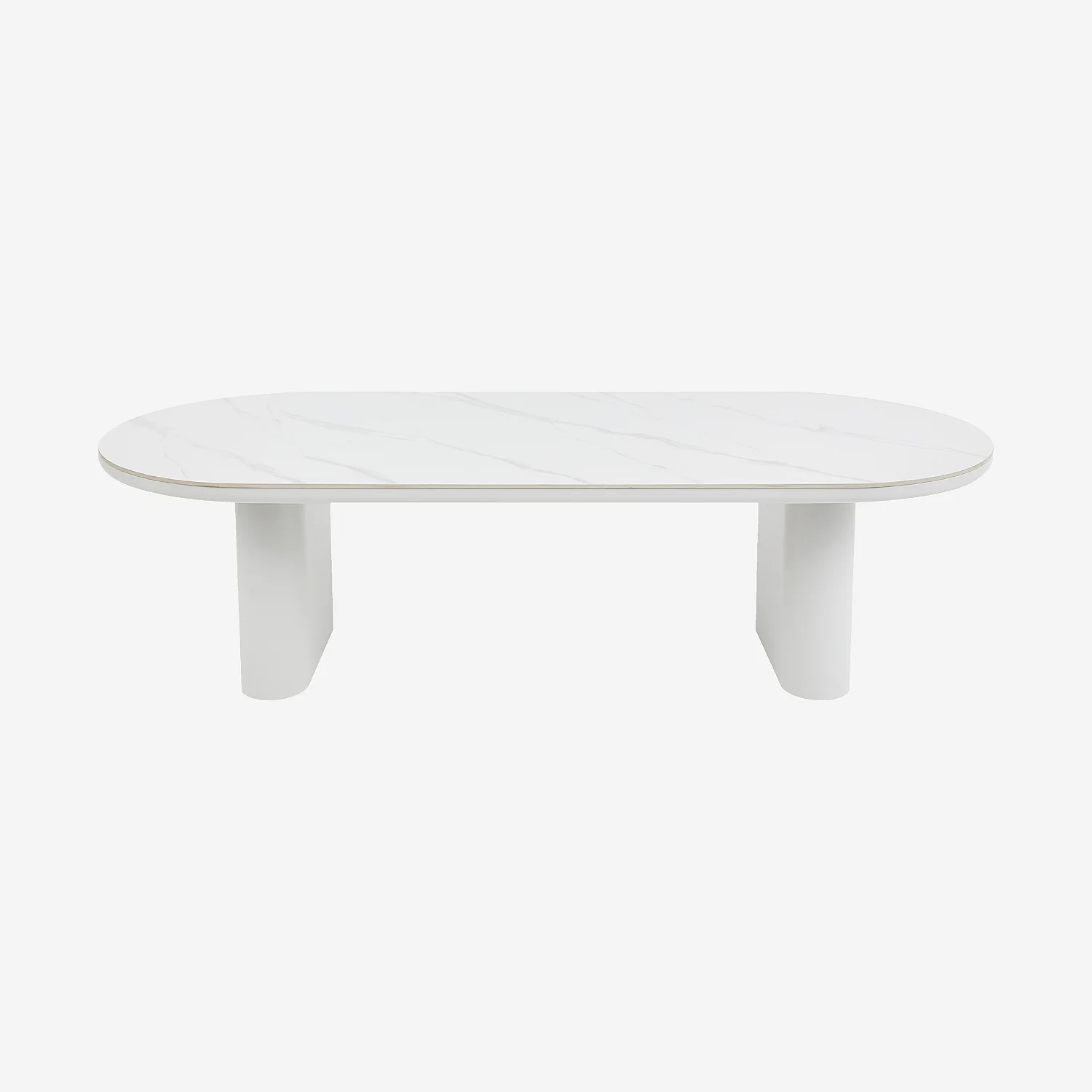 Table de jardin en aluminium et céramique - Blanc cassé - 5