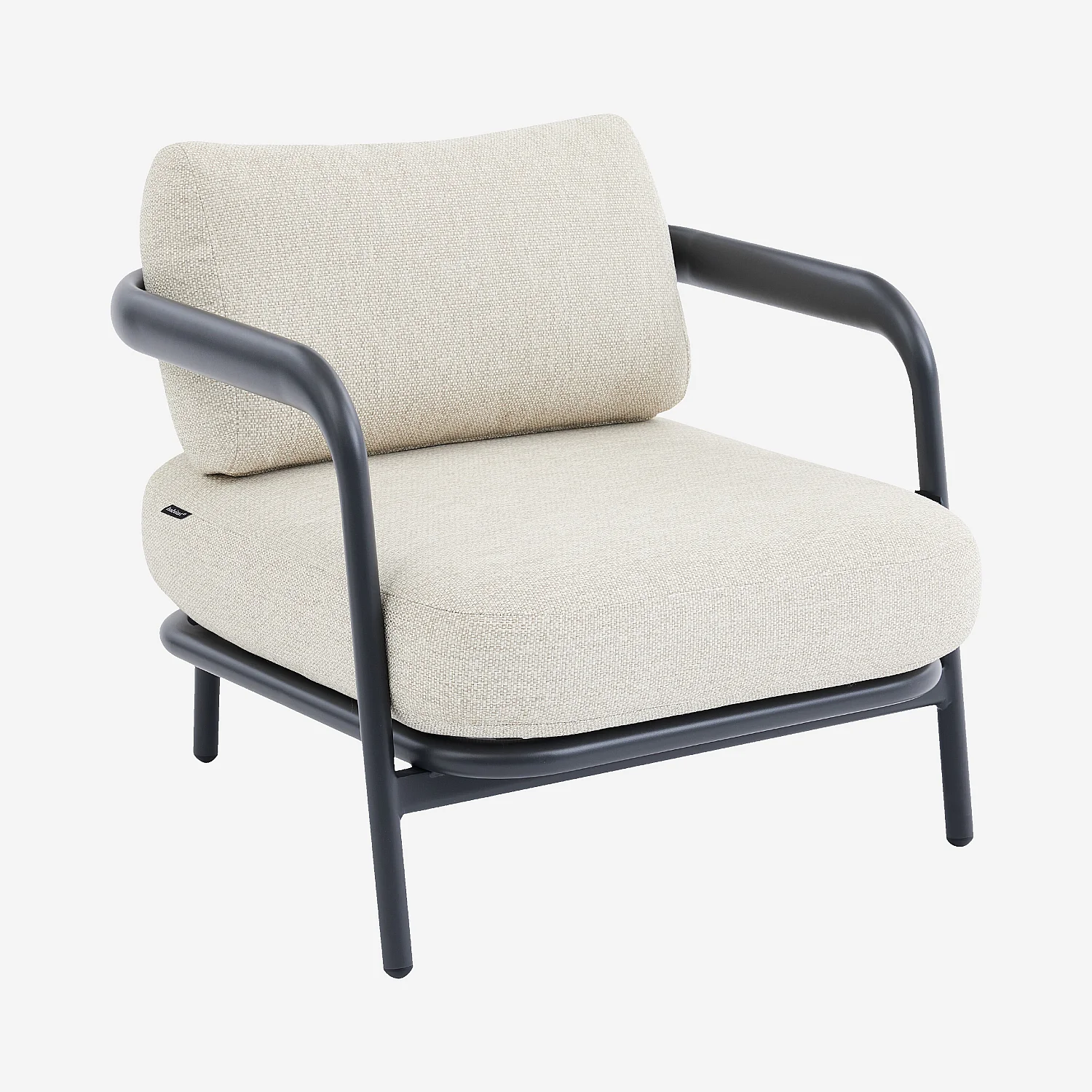 Fauteuil de jardin en aluminium et tissu tissé déperlant - Beige mélangé et gris anthracite - 2